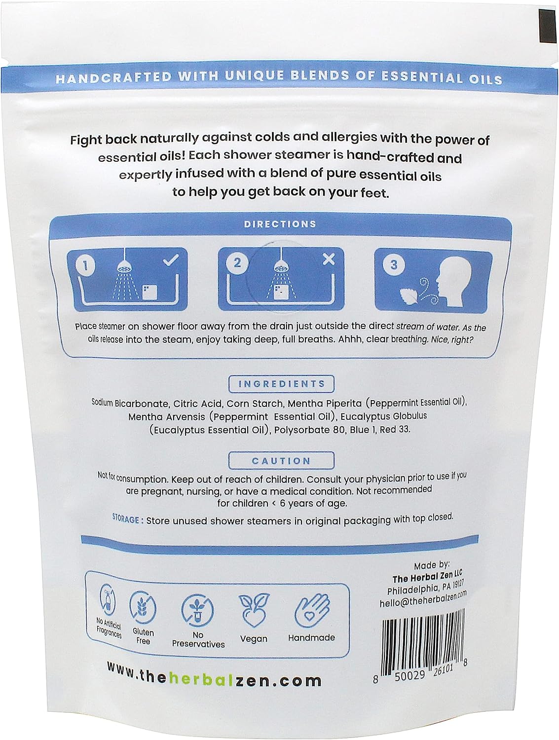 The Herbal Zen Shower Steamers Aromatherapy Gift for Women & Men - 20 Ct | Cold Kicker + Sleepytime Combo | Soothing Shower Bomb Tablets | Natural Essential Oils for Relief & Relaxation | Made in USA - Image 7