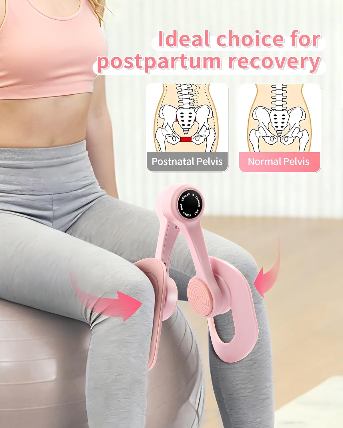 Pelvic Floor Exercise Devices, Thigh Trainer for Women | 360° Rotatable TPE Cushion, Strengthens Pelvic Muscles & Inner Thigh, Portable Kegel Gear for Shaping, Yoga and Home Workouts - Image 3
