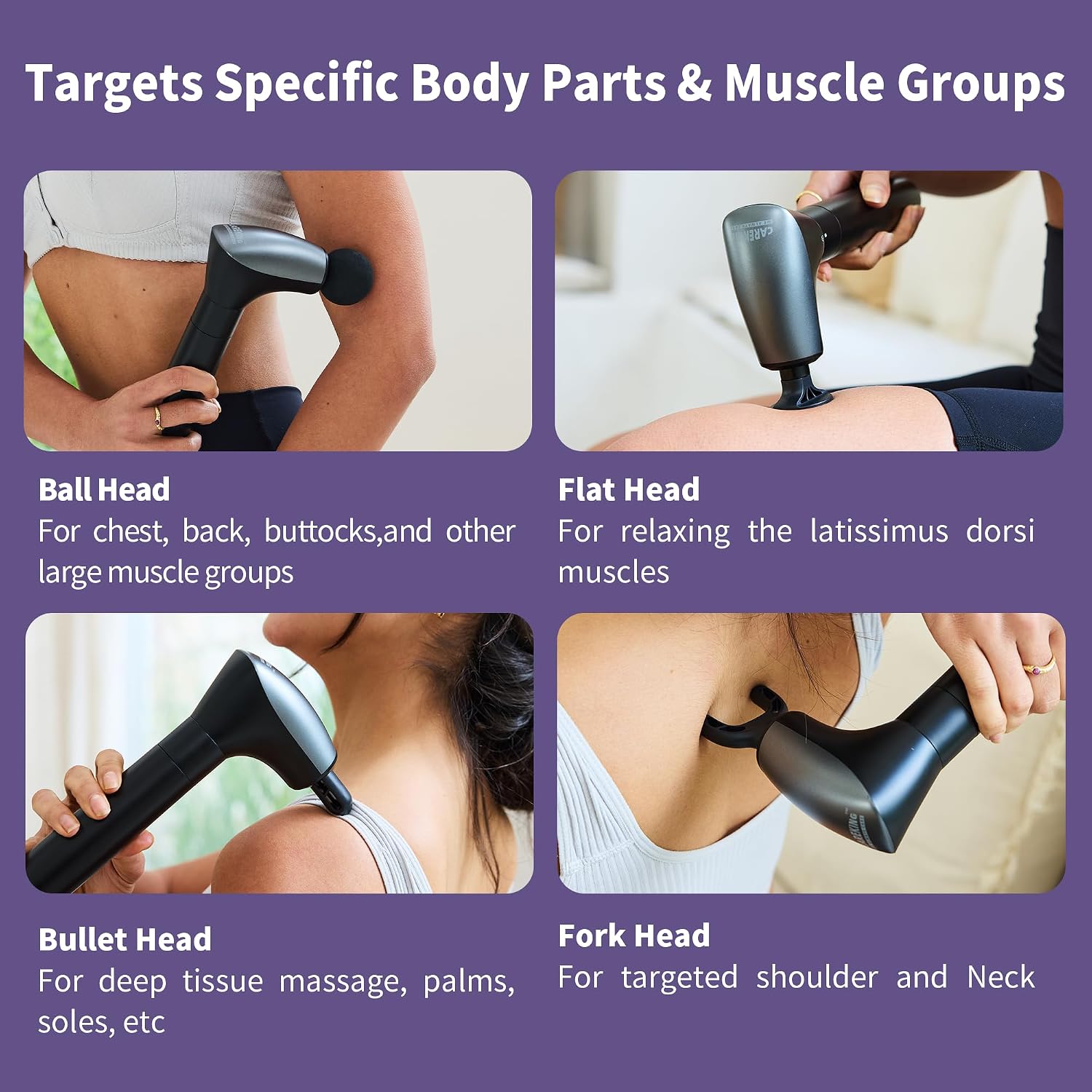 2-in-1 Detachable Muscle Massage Gun Deep Tissue with Extension Handle | Reaches your entire back solo, back and neck massager for pain relief, handheld massager for shoulder leg, fsa - hsa eligible - Image 5