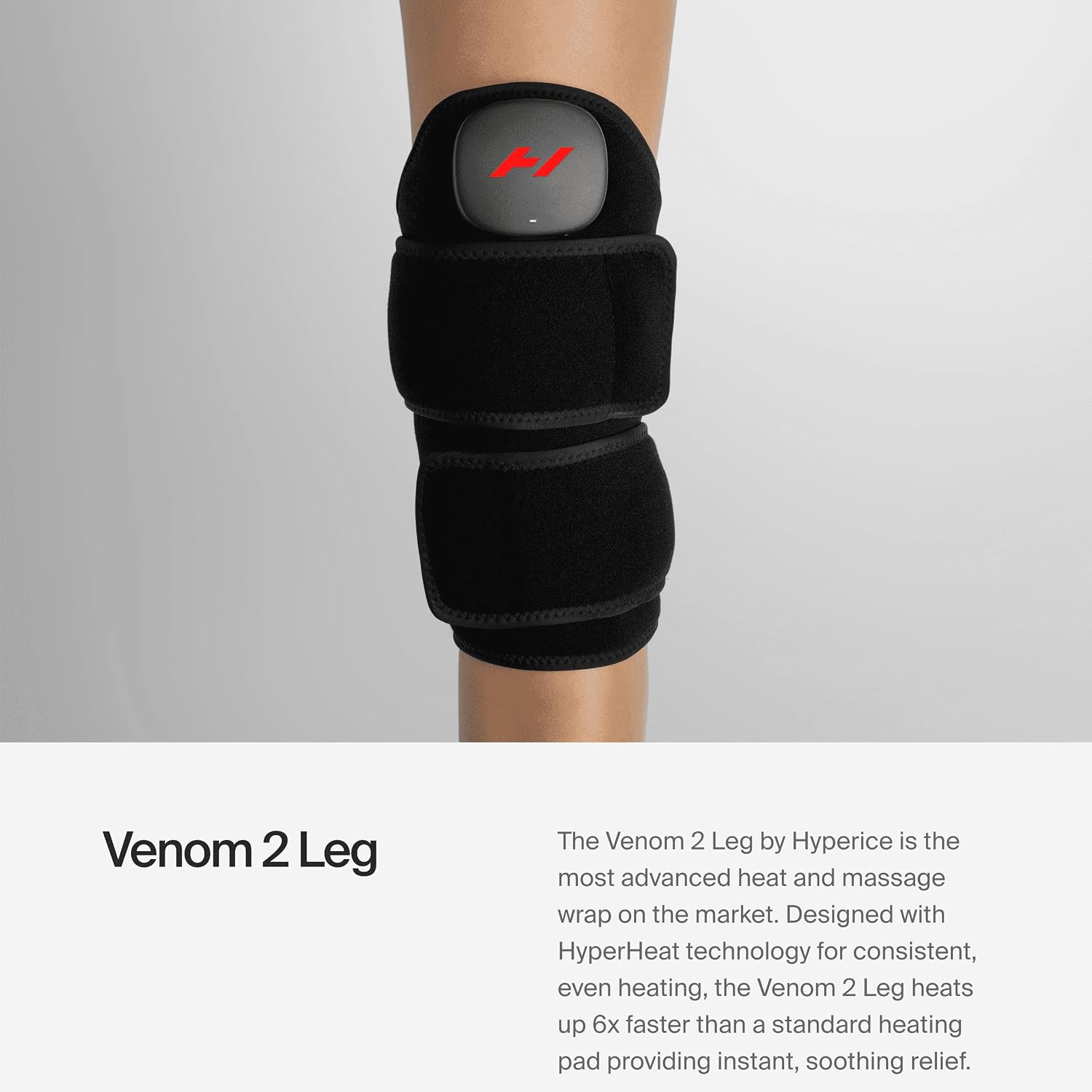 Hyperice Venom 2 Leg Heat Vibration Massage Therapy Neoprene Wrap Recovery | Calf | Knee | Thigh | Quad | Help with Muscle Knots Blood Flow | Enhance Flexibility | 3 Hour Battery Life | FSA-HSA | TSA - Image 2