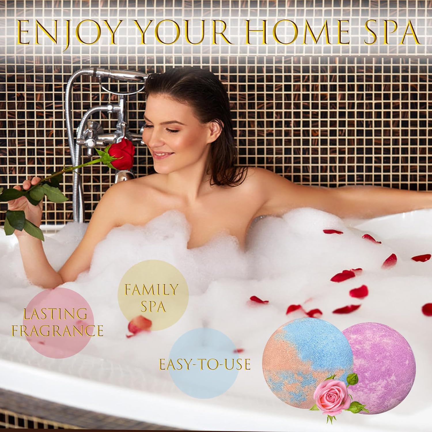 Bath Bombs for Women Gift Set, 15 Pcs Handmade Bubble Bathbombs, Shea & Coco Butter Dry Skin Moisturize, SPA Relaxing Gifts for Women & Men, Her, Girls, Wife, Birthday - Image 4