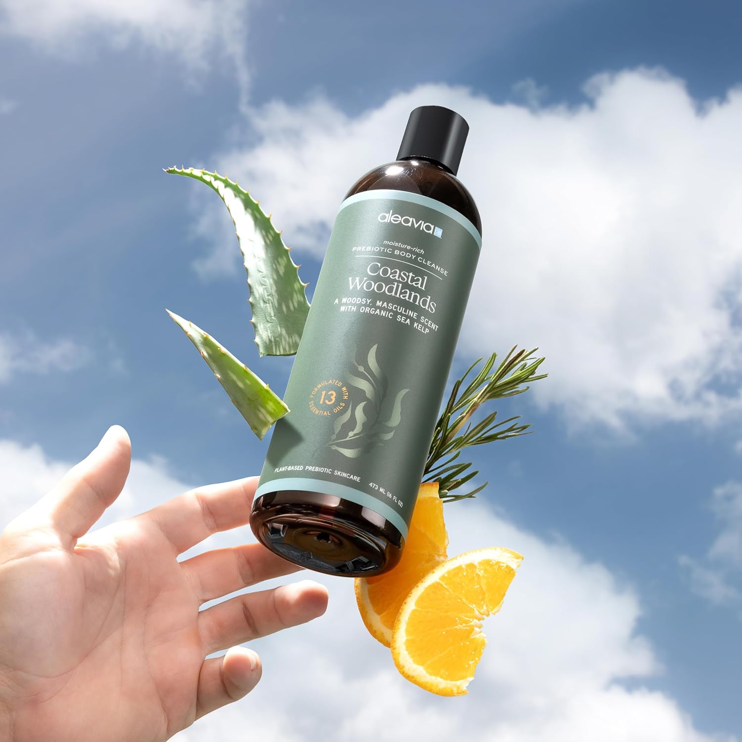 Aleavia Coastal Woodlands Mens Body Cleanse – Organic & All-Natural Prebiotic Body Wash for Men, Woodsy Notes Scented with 13 Essential Oils, – Nourish Your Skin Microbiome – 16 Oz. - Image 5