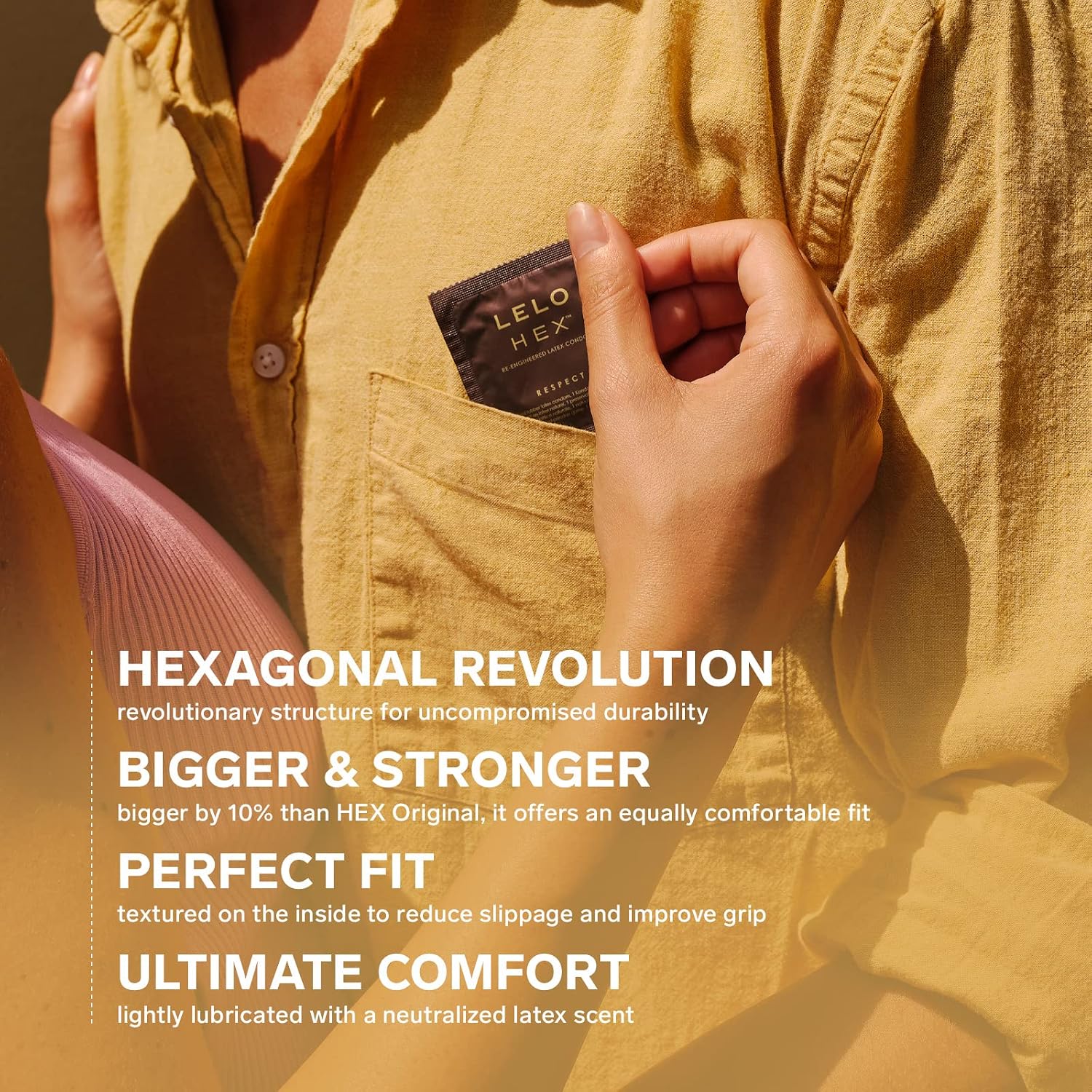 LELO HEX Respect XL - Extra Large Condoms, Increased Strength, 36 Pack | This ultra thin condom offers increased strength without reducing sensation, for comfortable, reliable protection. - Image 3