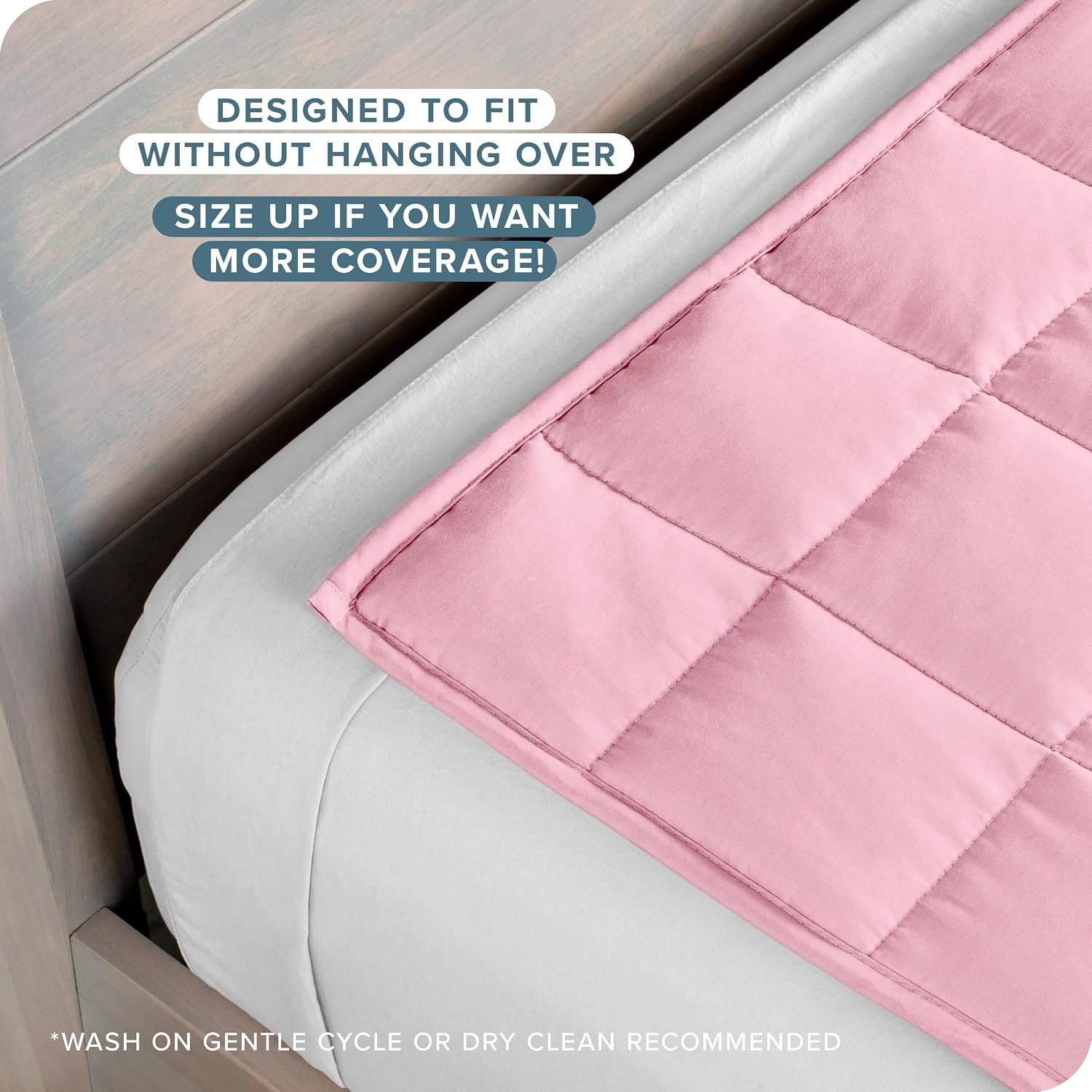 Bare Home Cotton Weighted Blanket (Light Pink, 40"x60" 10lbs) | Twin or Full Size, All-Natural 100% Cotton, Premium Heavy Blanket Nontoxic Glass Beads - Image 3