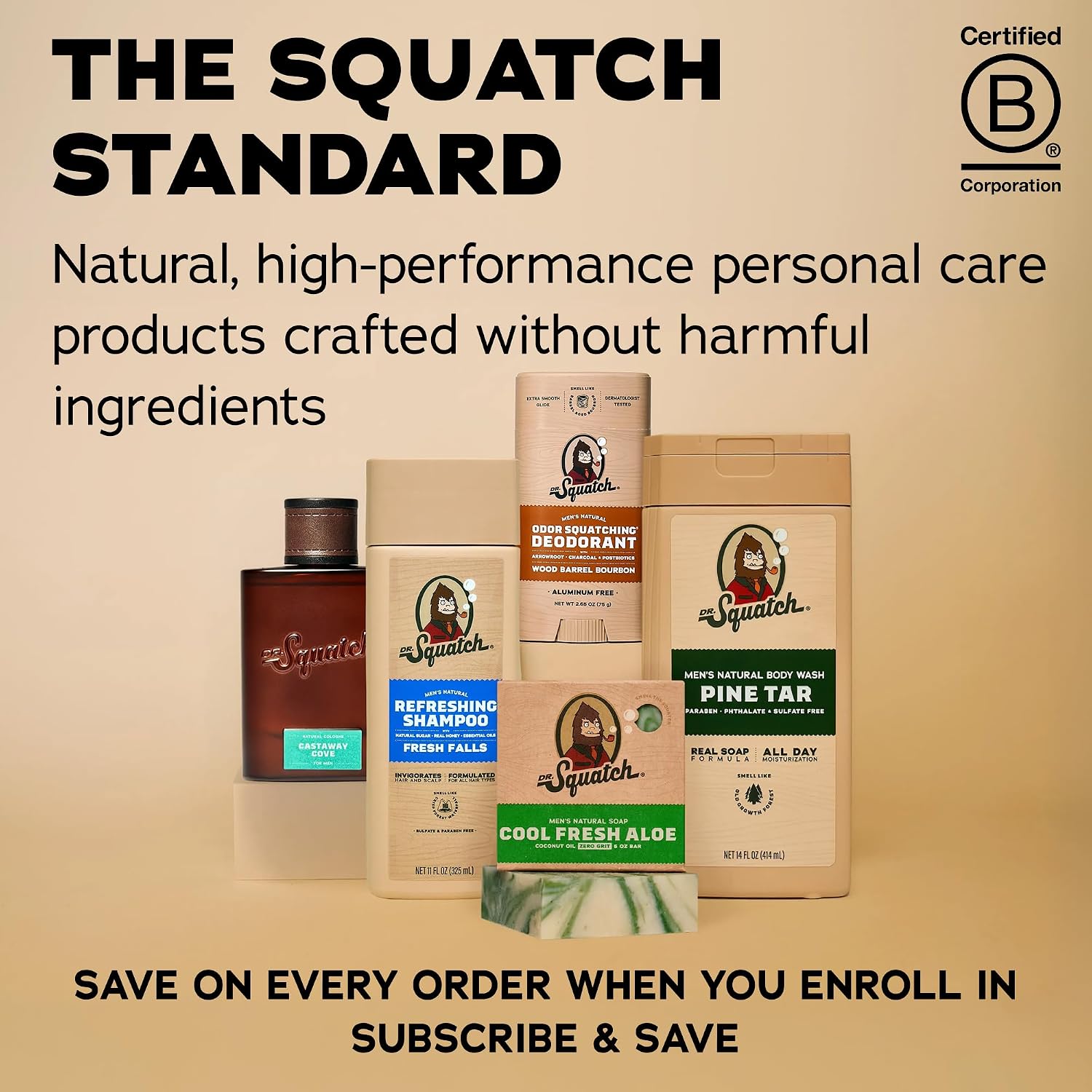 Dr. Squatch Natural Men’s Deodorant – Aluminum Free Natural Deodorant Men with Charcoal & Postbiotics for 72-Hour Odor Protection – Coconut Castaway + Fresh Falls, 2.65oz Stick (2-Pack) - Image 12