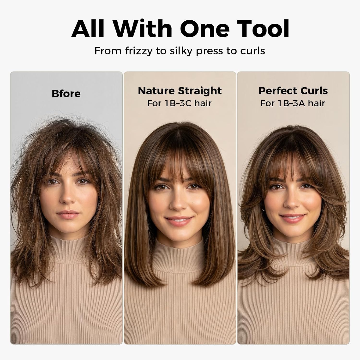 CARESKY® Cordless Curling Iron Brush, Rechargeable Battery Curling Iron with 200 Million Negative Ions, Portable Travel Curling Iron Brush, Cordless Heated Round Hair Curler Brush for Styles,Touch-Up - Image 2