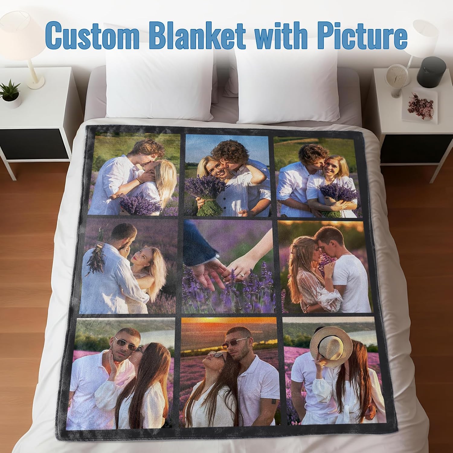 Ultragifta Custom Blanket with Picture Girlfriend Boyfriend Gifts Customized Fleece Photo Blanket Personalized Blankets for Couples Birthday Valentines Day Blankets Gifts for Husband Wife - Image 3