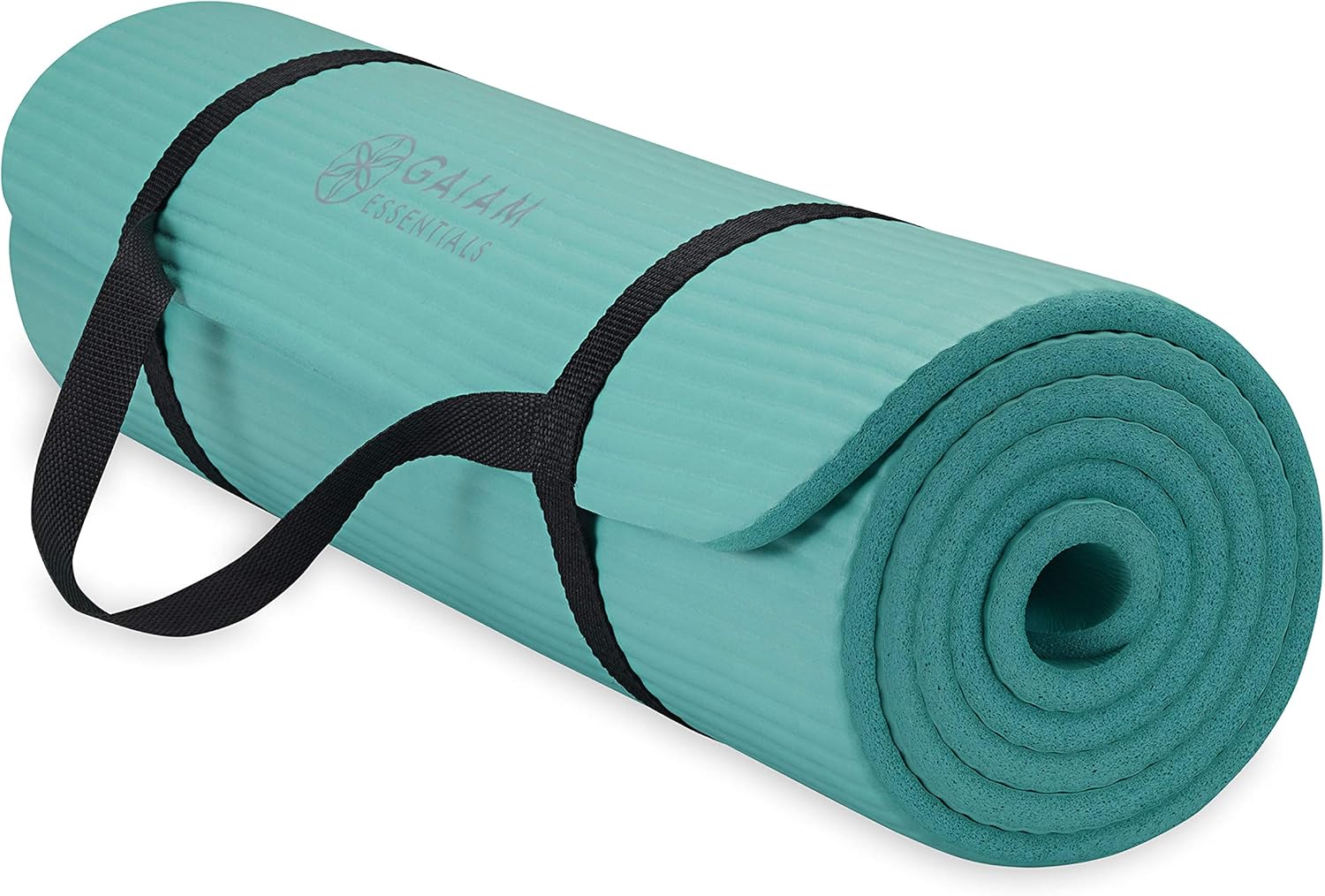 Gaiam Thick Yoga Mat, Exercise & Fitness Mat with Easy-Cinch Carrying Strap | Non-Slip NBR Foam | Joint Cushioning | Yoga, Pilates, Fitness & Floor Workouts | 72"L x 24"W