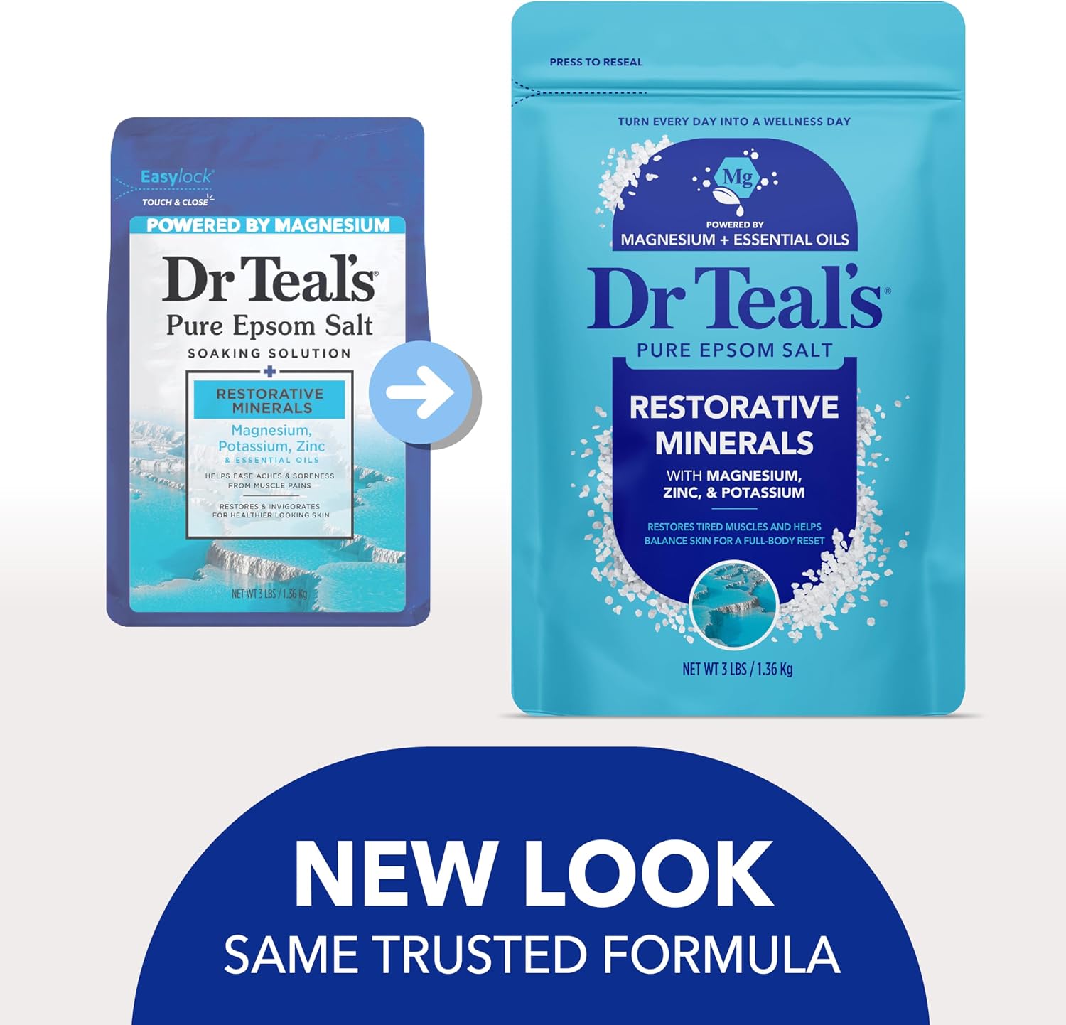 Dr Teal's Epsom Salt Magnesium Soak, Restorative Minerals with Magnesium, Potassium & Zinc, 3 lbs - Image 3