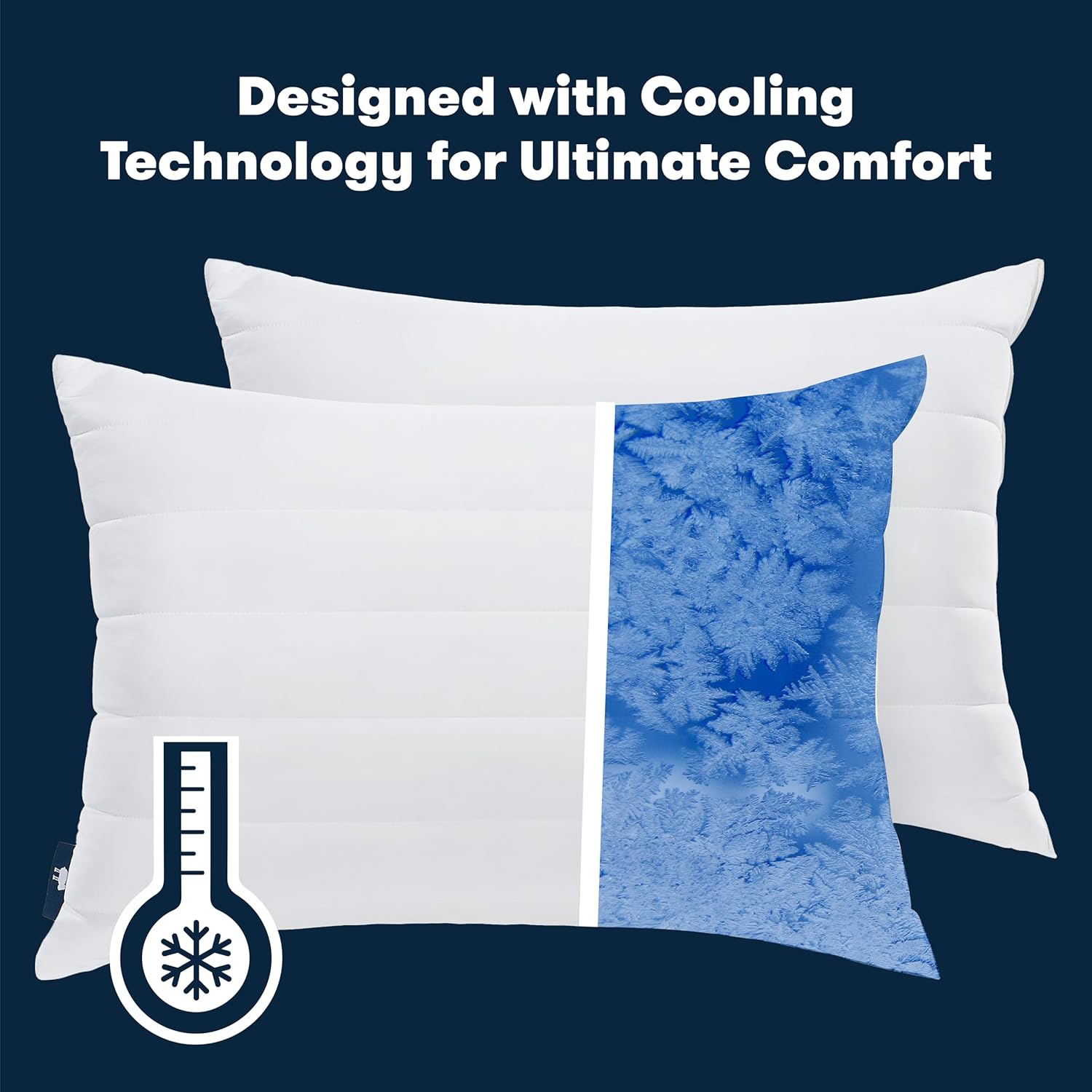 Serta Down Illusion Balanced Support Cooling Pillows,Standard/Queen(2 Pack) | Down alternative fill and cooling cover offer soft comfort for every sleep position, hypoallergenic and machine washable - Image 4