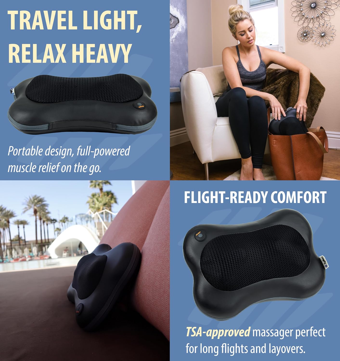 Zyllion ZMA-13 Back and Neck Massager with Heat for Pain Relief, Black | Doctor Recommended, Shiatsu, Deep Tissue, 3D Kneading, Muscle Therapy, Car Adapter, Corded Electric, UL 1647 Safety Certified - Image 9