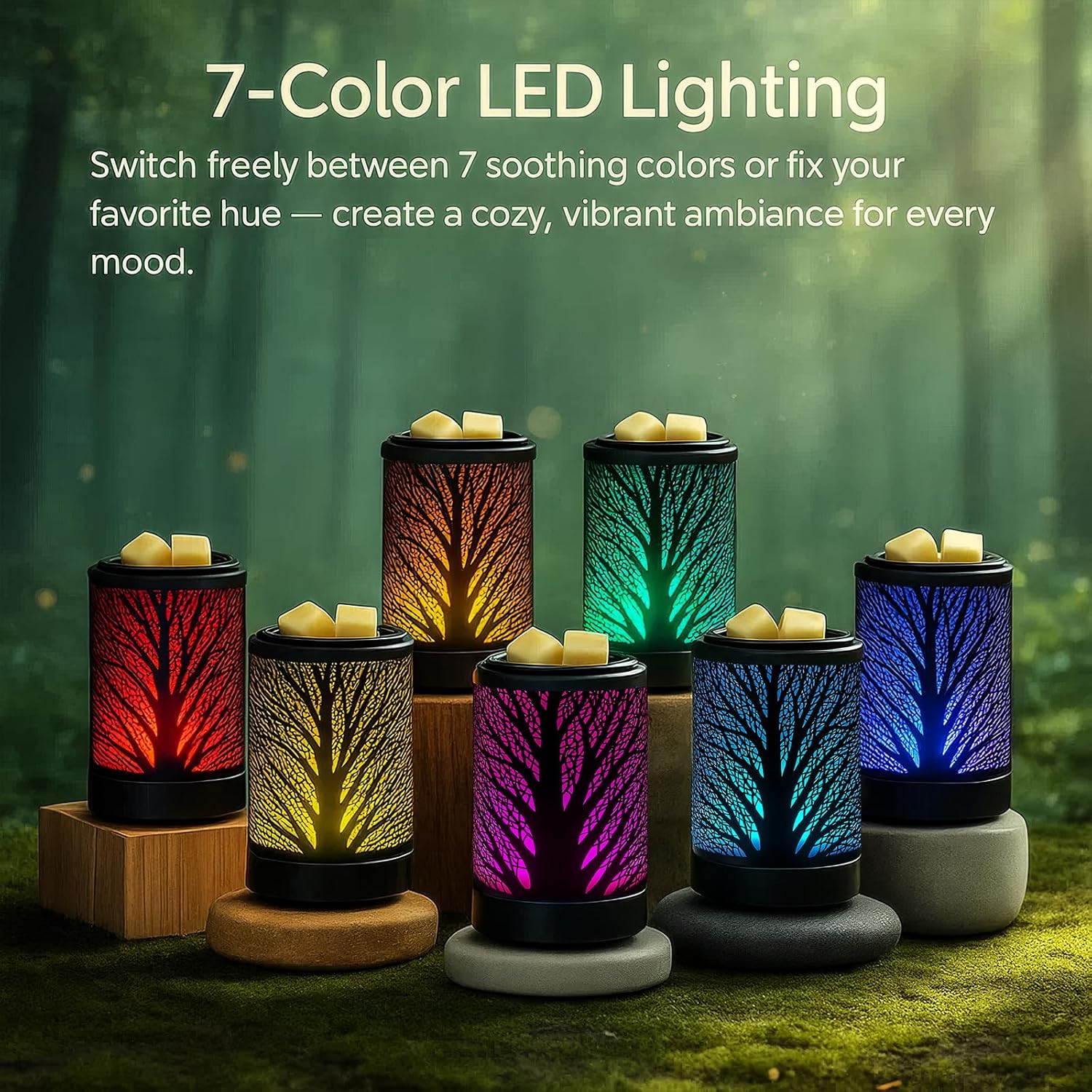 MeplLivs Wax Warmer, Wax Melt Warmer with PTC Heating Plate & 7-Color LED | Electric Fragrance Warmer with Reusable Silicone Tray for Home Decor, Gifts & Wax Melting - Image 6