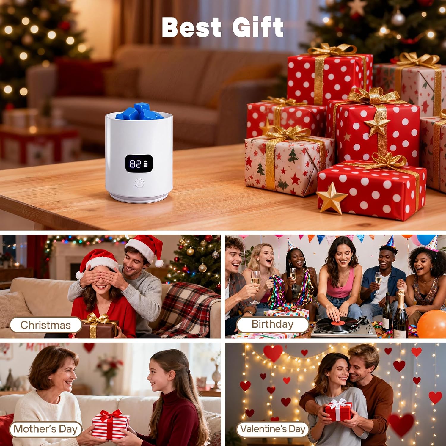 Cordless Wax Melt Warmer - 20000mAh Wax Warmer Rechargeable Wax Melter Candle Warmer - Fragrance Warmer, Easy-Pour Spout - for Bedroom Bathroom Office Gifts & Decor - Image 9