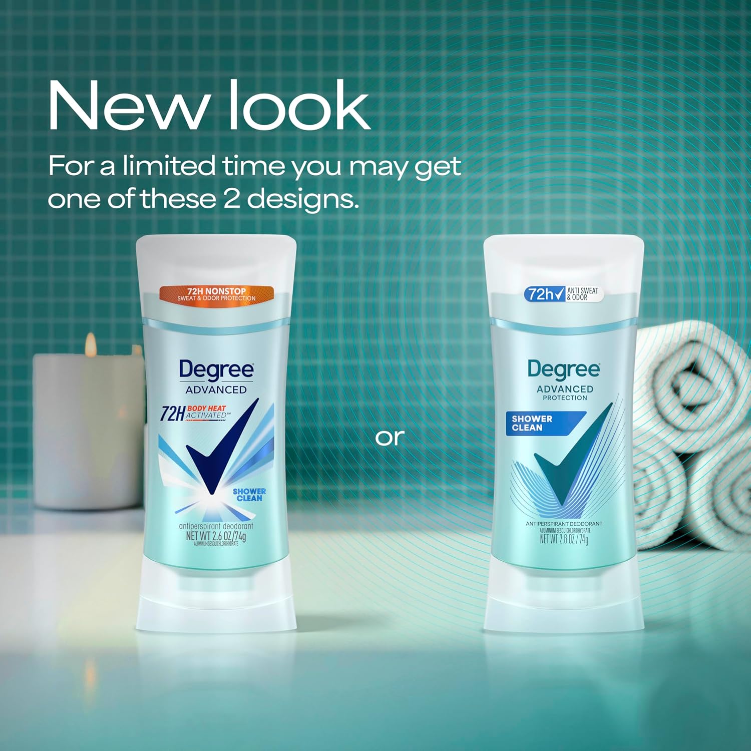 Degree Advanced Protection Antiperspirant Deodorant Shower Clean 72H 2.6 oz | 72-Hour Sweat and Odor Protection For Women With Body Heat Activated® Technology - Image 3