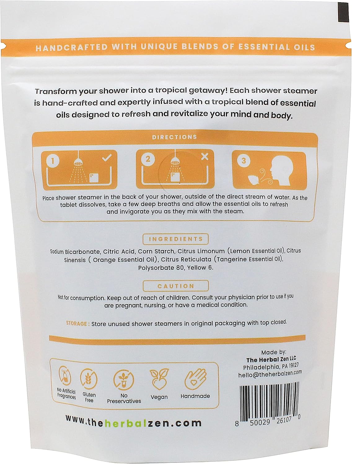 The Herbal Zen Shower Steamers Aromatherapy Gift for Women & Men - 20 Ct | Morning Energy + Tropical Refresh | Rereshing Shower Bomb Tablets | Natural Essential Oils for Relief & Relaxation | USA Made - Image 8