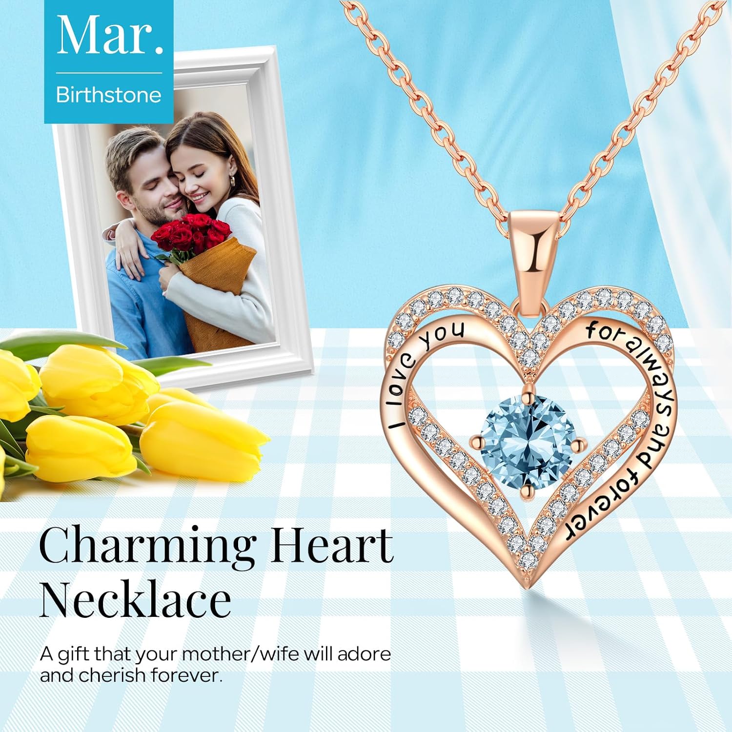 18K Rose Gold Necklaces for Women Birthday Gifts for Women Jewelry for Women Birthday Gifts for Wife Girlfriend Daughter Wife Birthday Gifts for Anniversary Mothers Day Christmas Valentines Gifts - Image 3