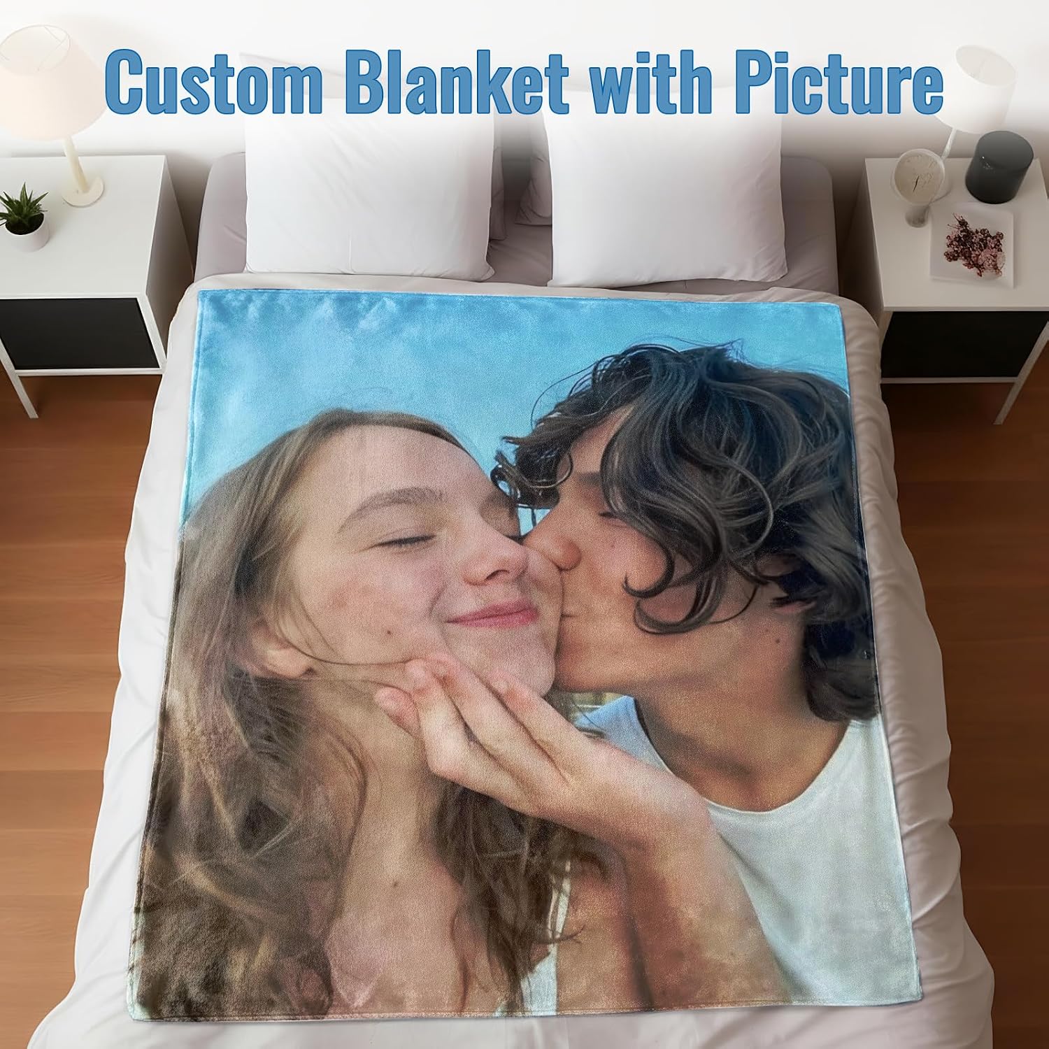 Ultragifta Custom Blanket with Picture Girlfriend Boyfriend Gifts Customized Fleece Photo Blanket Personalized Blankets for Couples Birthday Valentines Day Blankets Gifts for Husband Wife - Image 3