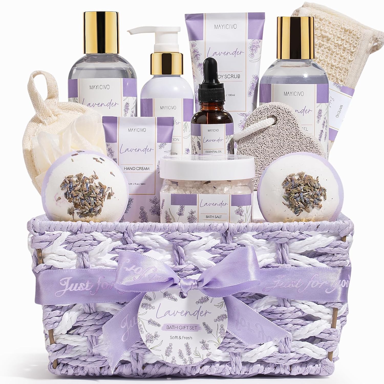 Birthday Gifts for Women Spa Gift Baskets Bath Set for Women Self Care Kit | Lavender Home Bath and Body Kit Spa Care Package, Christmas Anniversary Gifts for Women Mom Her Wife Girlfriend Friend Sister