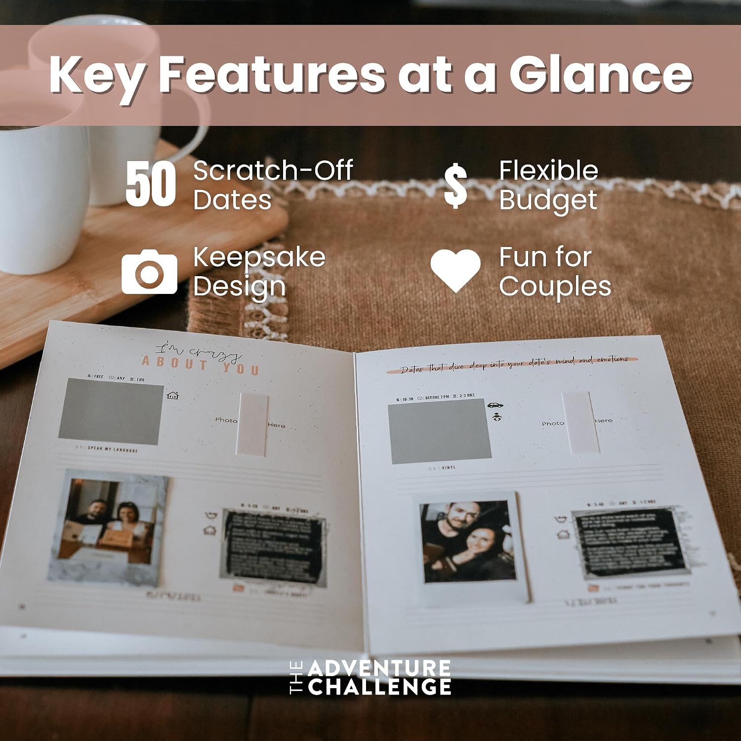 Couples Edition - 50 Scratch-Off Date Night Game for Couples Gift | Scratch-Off Date Ideas With Surprise Activities, The Adventure Challenge Couples Edition, Wedding Gift For Couples - Image 6