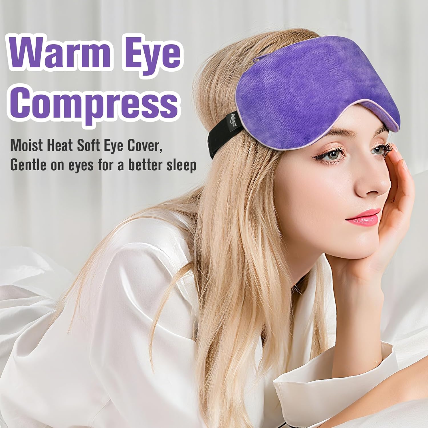Cooling & Heated Eye Mask, Weighted Eye Mask for Sleeping, Purple | Warm Compress for Eyes, Microwavable Reusable Hot & Cold Eye Mask for Dry Eyes, Sleep Mask for Home, Office, Gifts for Women - Image 2