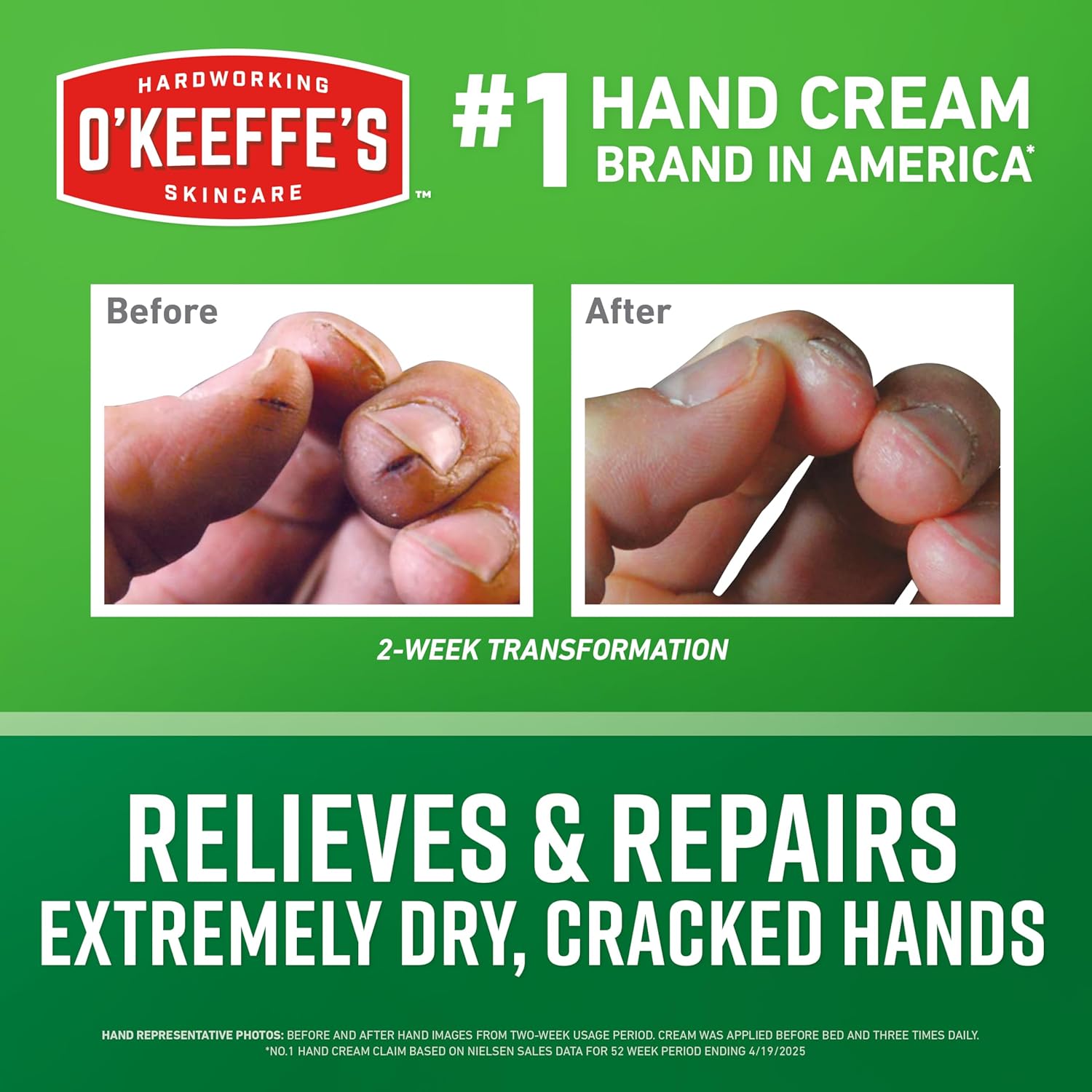 O'Keeffe's Working Hands Hand Cream, 3.4 oz Jar, 1 Pack for Extreme Dryness | Repairs Cracked, Dry Hands, Hypoallergenic, Unscented, Non-Greasy, Ideal for Repairing Skincare - Image 2