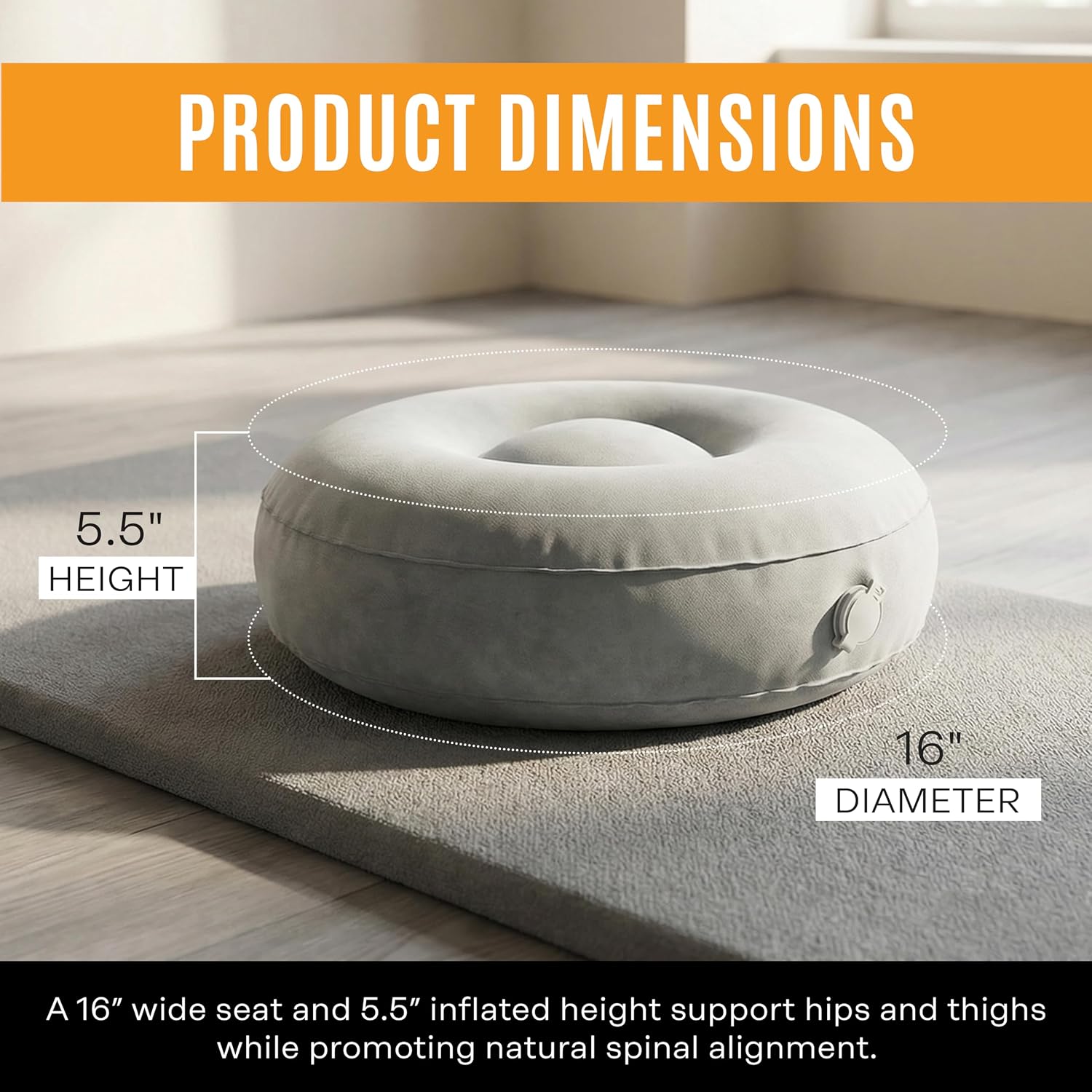 Air Meditator Inflatable Meditation Cushion and Travel Pillow – Meditate on Air in Total Comfort with Adjustable Three-Chamber Design for Enhanced Posture and Portability - Image 4