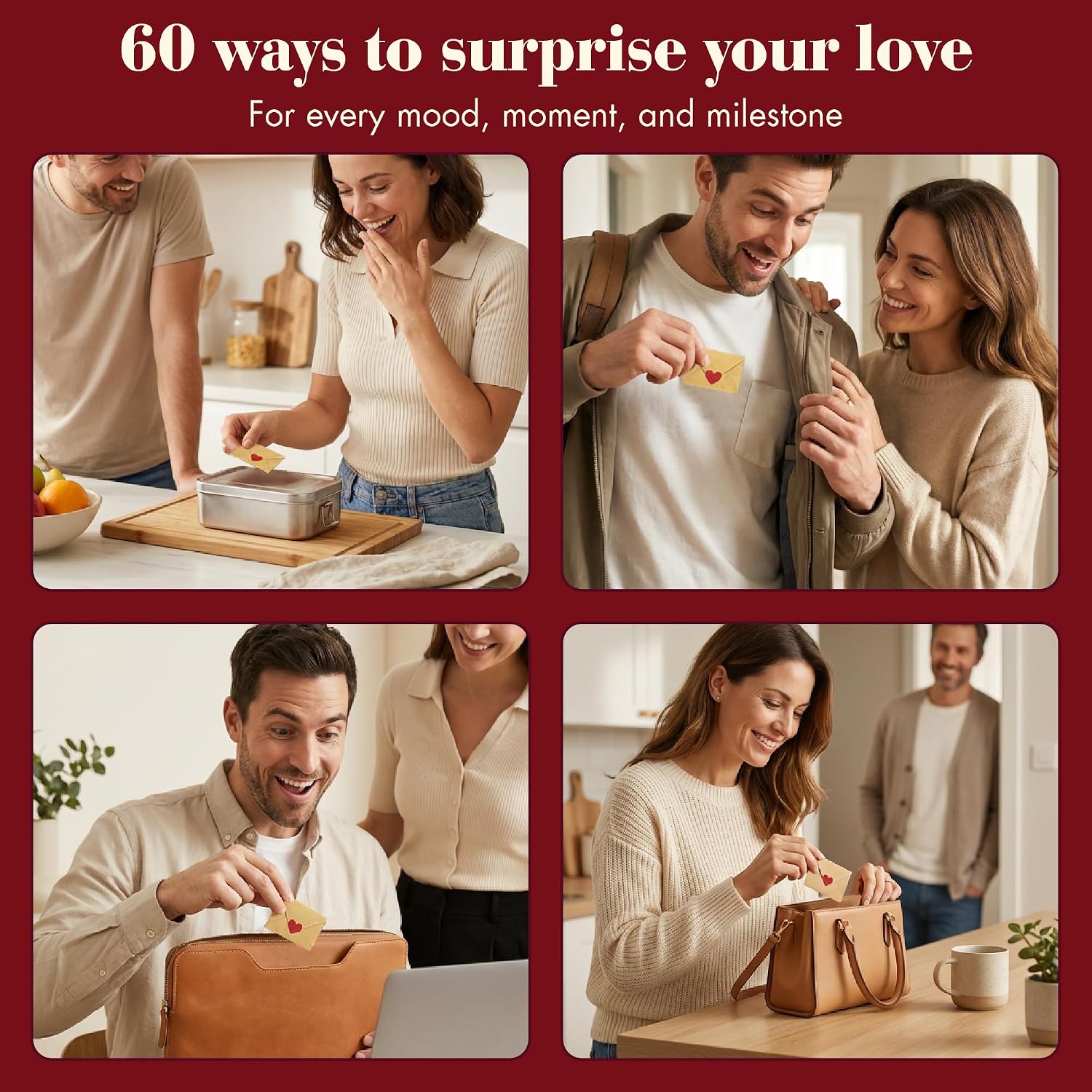 STOFINITY 60 Mini Love Notes with Envelopes, I Love You Gifts for Him, Her | 45 pre written notes, 15 small blank cards, 60 tinny envelopes - Image 6
