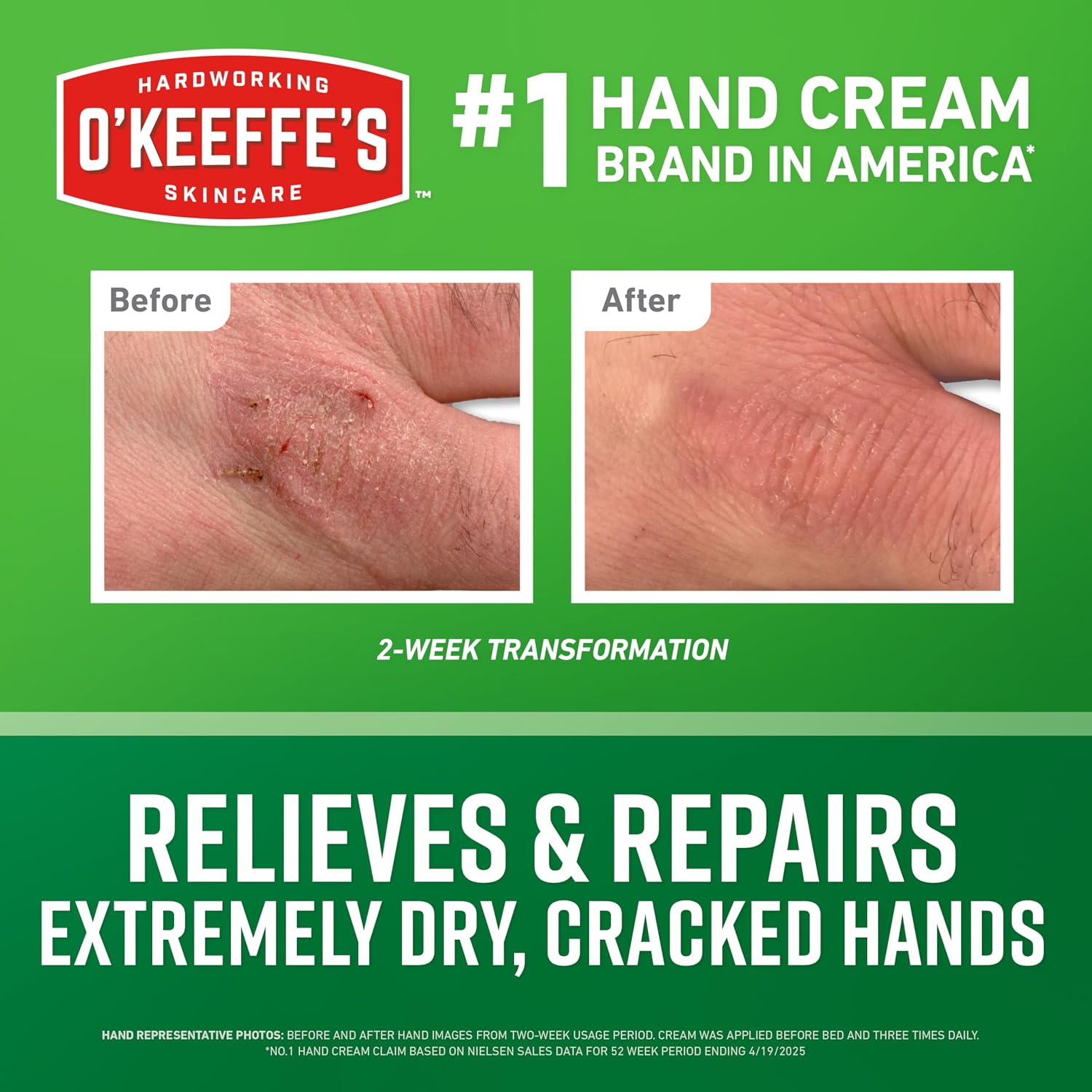 OKeeffes Working Hands Cream, Pumpable Jar, 10oz, Extreme Dryness | Repairs Cracked, Dry Hands, Unscented, Hypoallergenic, Non-Greasy Formula, Easy Pump Application - Image 2