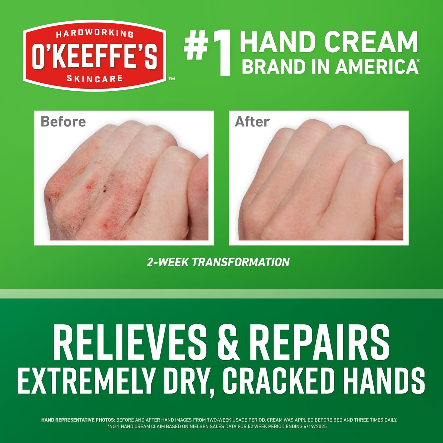 O'Keeffe's Working Hands Hand Cream for Extreme Dryness - 3 oz Tube (2 Pack) - Repairing Skincare for Cracked, Dry Hands - Image 2