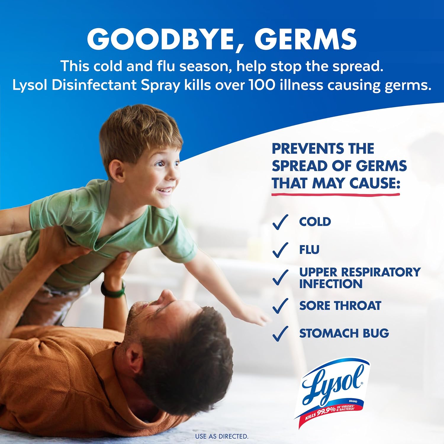 Lysol Disinfectant Spray, Household Cleaning Supplies, Disinfecting Multi-Purpose Room Spray, Antibacterial Sanitizer, Deodorizer, Kills Hantavirus, Crisp Linen, 19 Fl Oz (Pack of 2) - Image 2