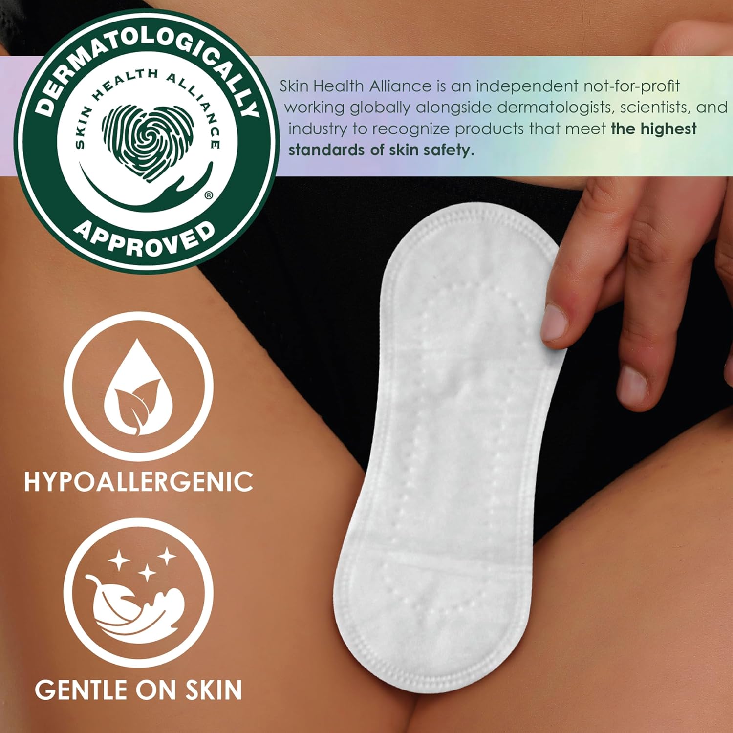 Liners for Women, Organic Cotton Top Layer, Regular Coverage, Pantiliners Made Without Synthetic Pesticides and Fragrances, Hypoallergenic and Gentle on Skin, 60 Count - Image 7