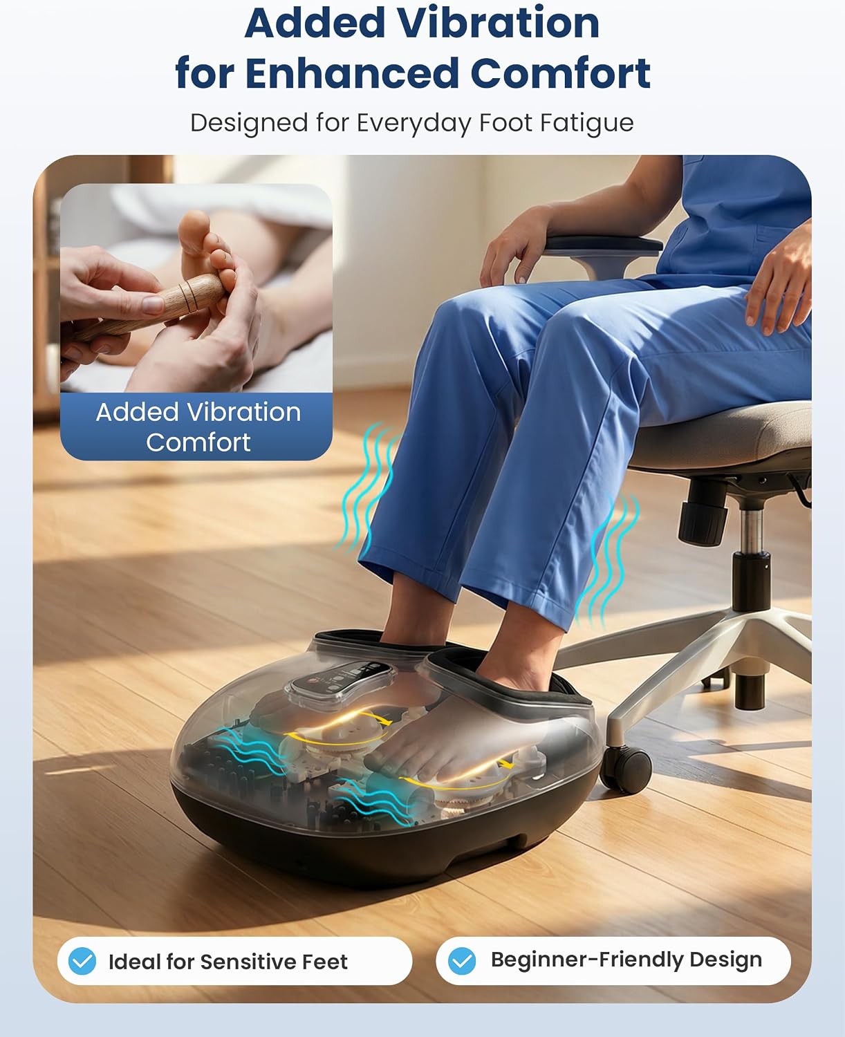 COMFIER 2026 Shiatsu Foot Massager with Fast Heat, Kneading Rolling Compression, Extra Vibration, FSA Eligible HSA Store, Plantar Fasciitis,Neuropathy Pain, Bigger Size 13IN, Gift for Men,Women - Image 5