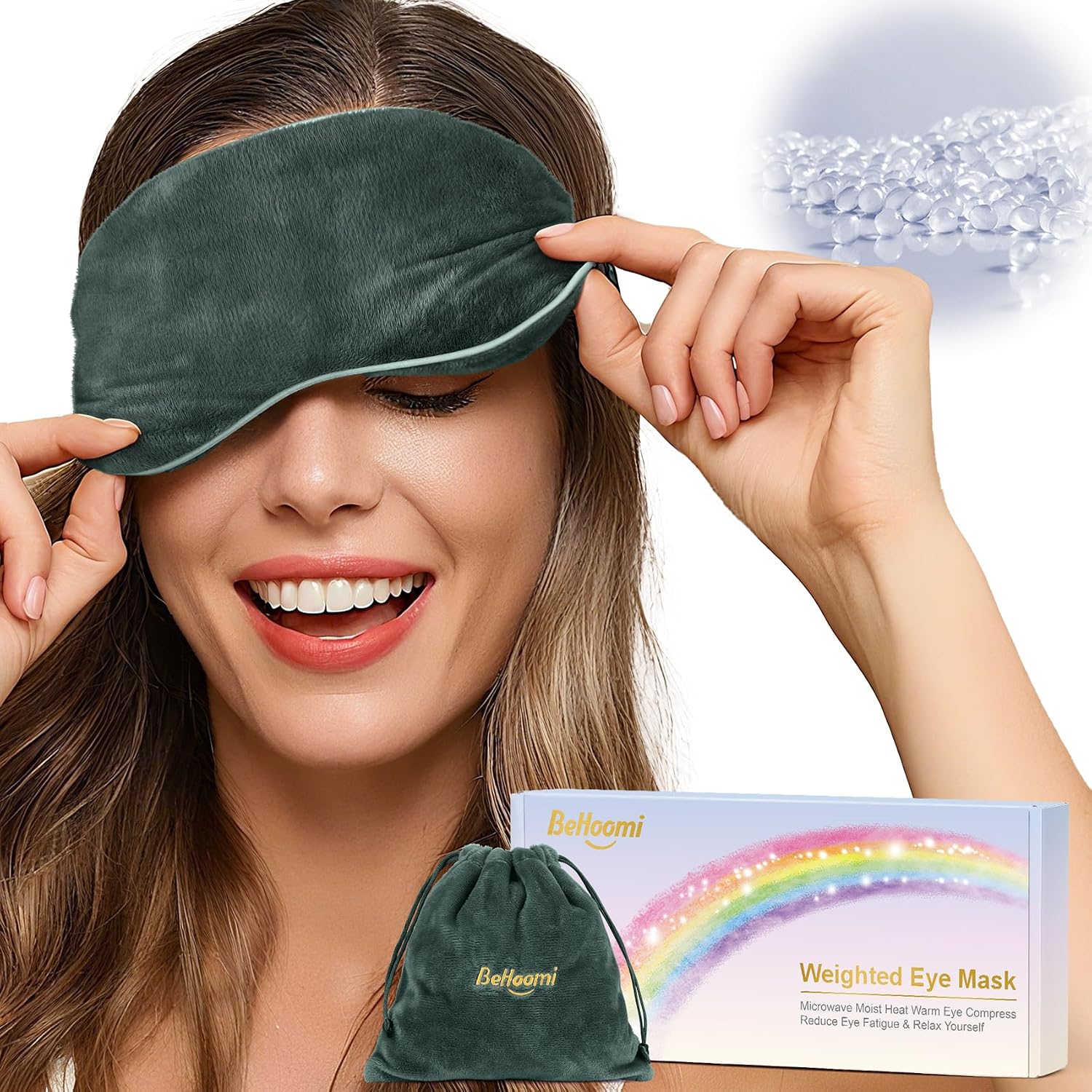 Cooling & Heated Eye Mask, Weighted Eye Mask for Sleeping, Grey | Warm Compress for Eyes, Microwavable Reusable Hot & Cold Eye Mask for Dry Eyes, Sleep Mask for Home, Office, Gifts for Women