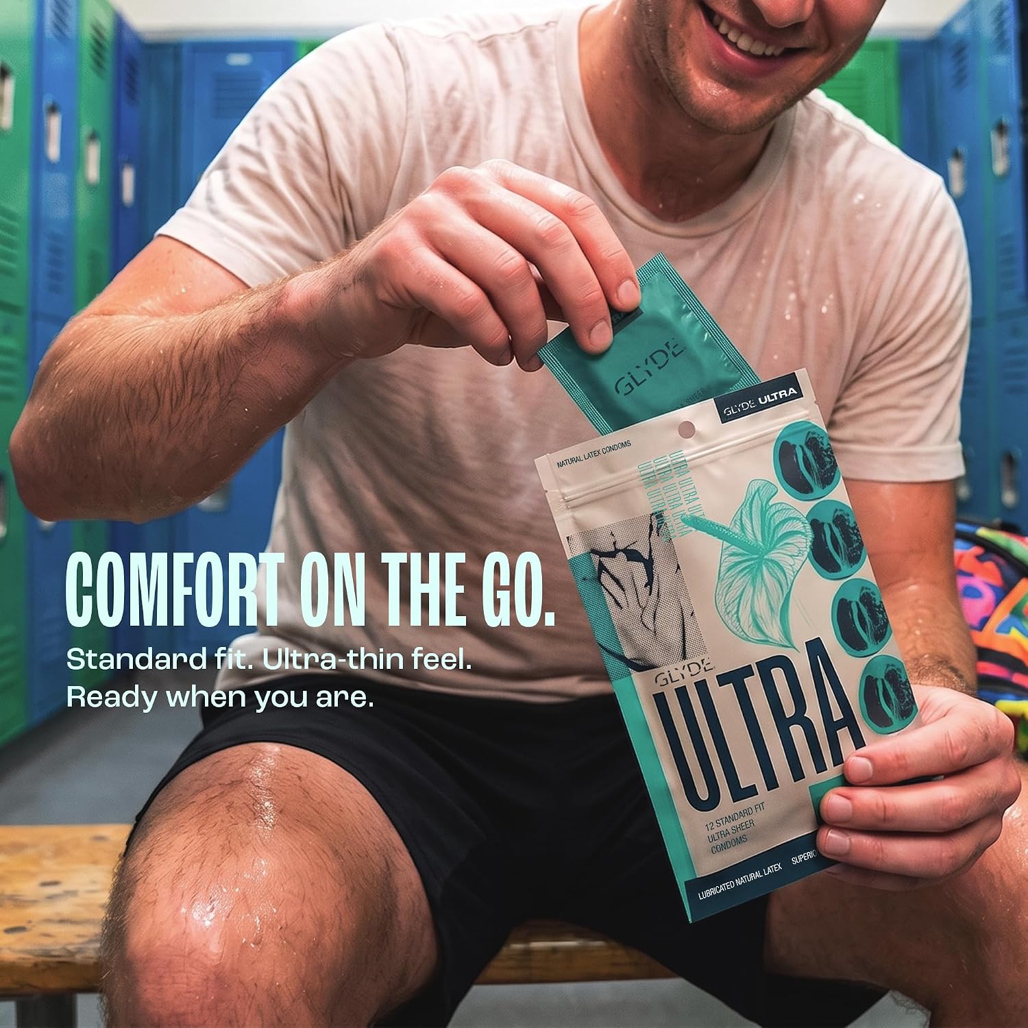 GLYDE Ultra Standard Fit Condoms - Ultra-Thin Medium Size - 12 Count, 53mm | Fragrance-Free, Lightly Lubricated, Body-Friendly, Vegan Formula Condoms, Strong and Secure Fit for Comfort and Natural Feel - Image 8