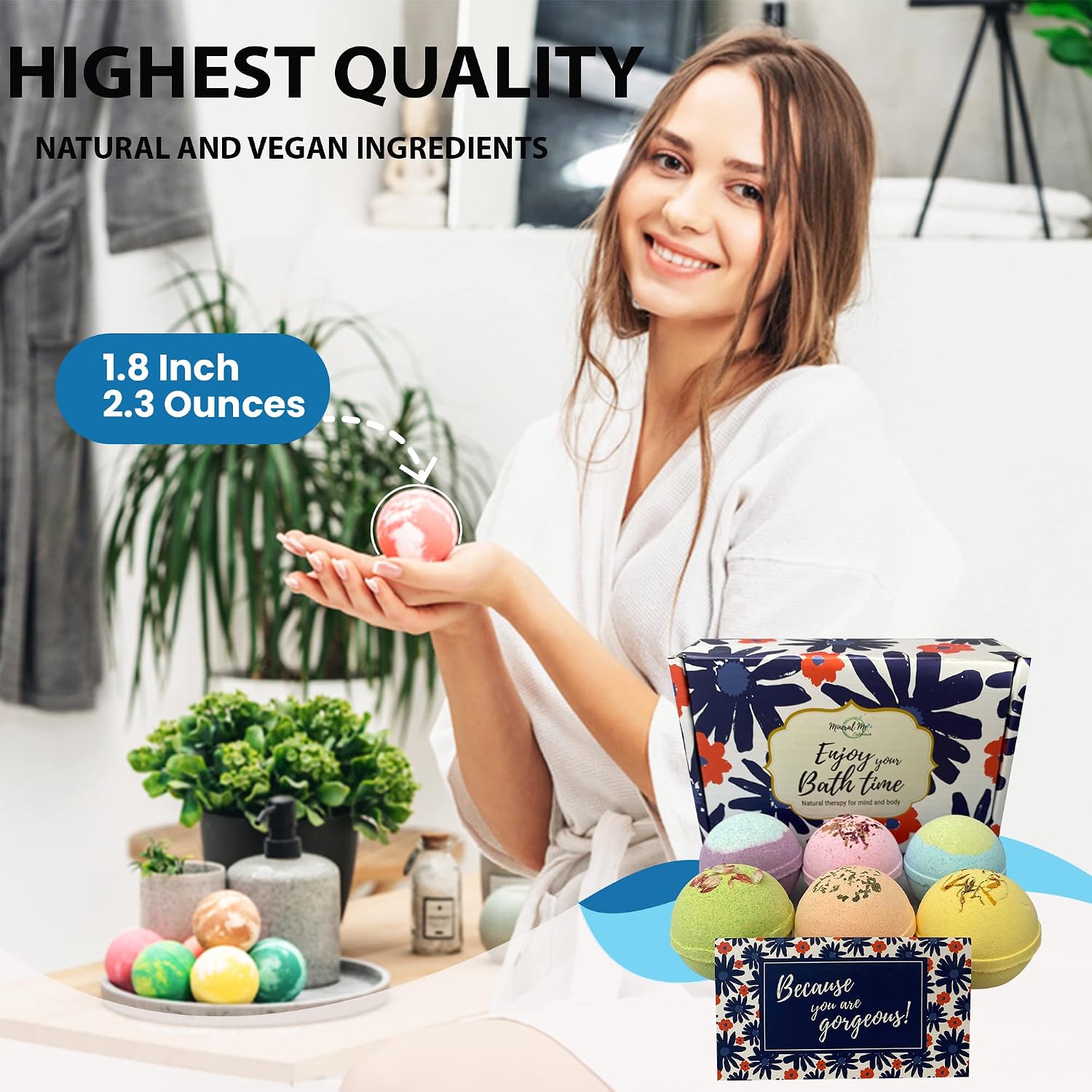 Bath Bombs for Women Gift Set, 24 Natural & Organic Bath Bombs for Girls | BathBombs w/Essential Oils & Moisturizing Shea Butter, Spa Birthday Gift, Selfcare Gifts, Women, Teen Girls, Bridesmaid Gift - Image 8