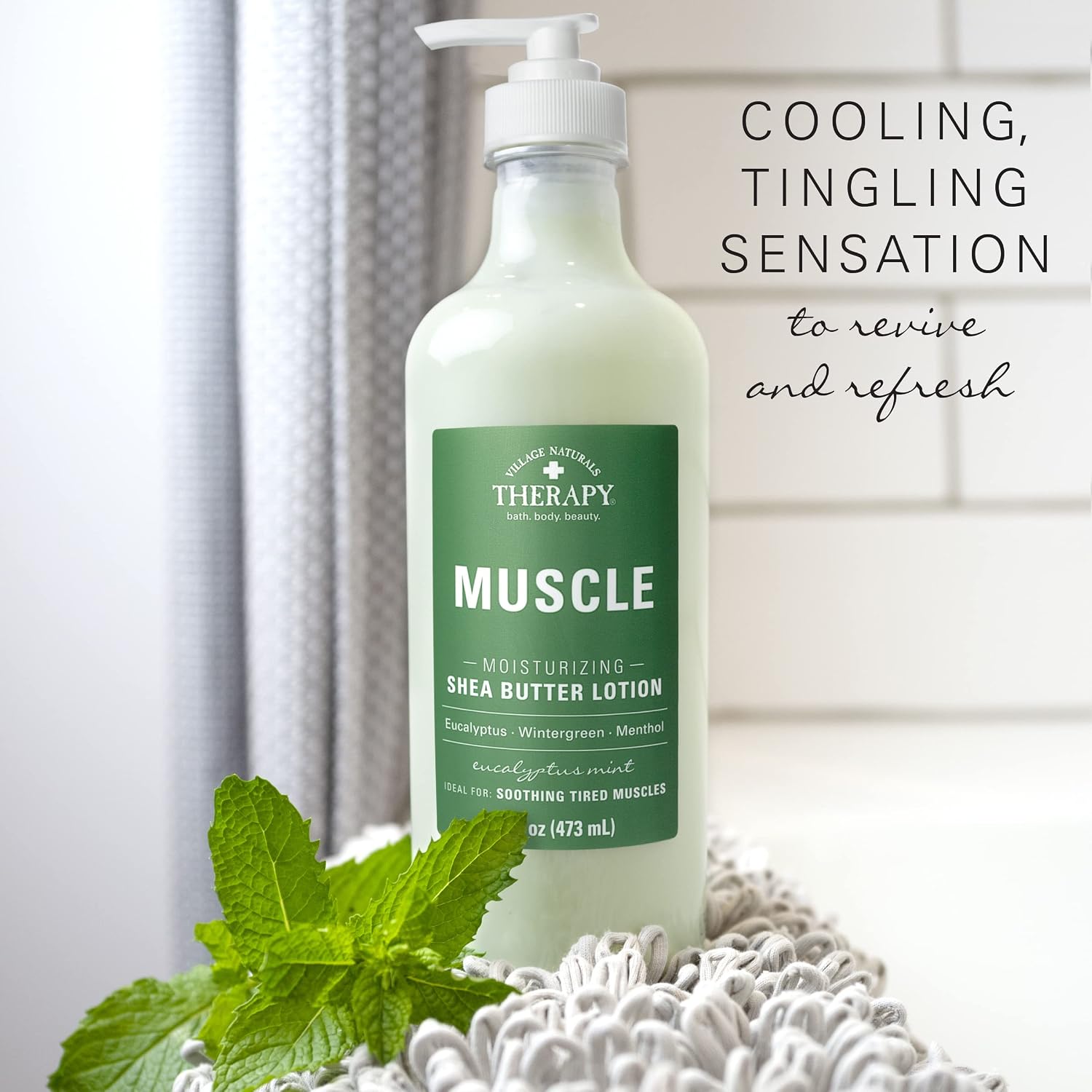 Village Naturals Therapy Muscle Shea Butter Lotion, Eucalyptus Mint Scent, 16 fl oz, Pack of 3 - Image 6