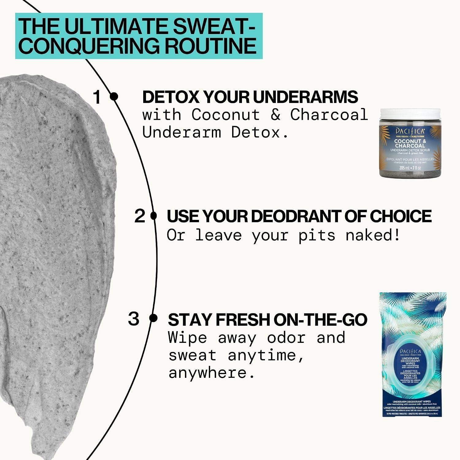 Pacifica Underarm Body Scrub - Armpit Detox Coconut & Charcoal Deodorant– Exfoliating & Nourishing for Natural Deodorant Users – Aluminum-Free & Safe for Sensitive Skin, Vegan & Cruelty-Free, 7 fl oz - Image 12