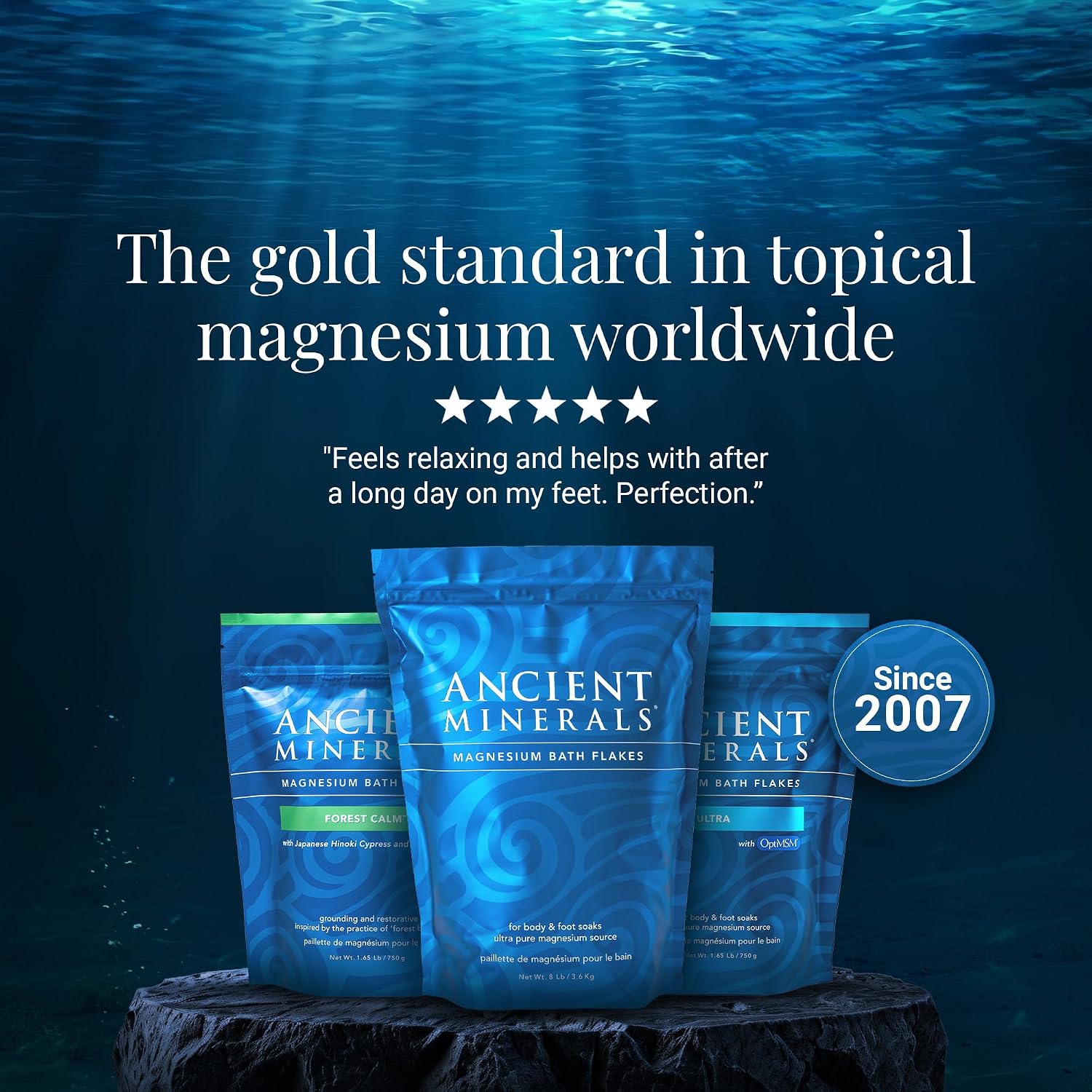Ancient Minerals Magnesium Bath Flakes, Epsom Salt Alternative, 1.65lb | Pure Zechstein magnesium chloride flakes for soaking & whole-body replenishment. 1.65 lb resealable bag. - Image 6