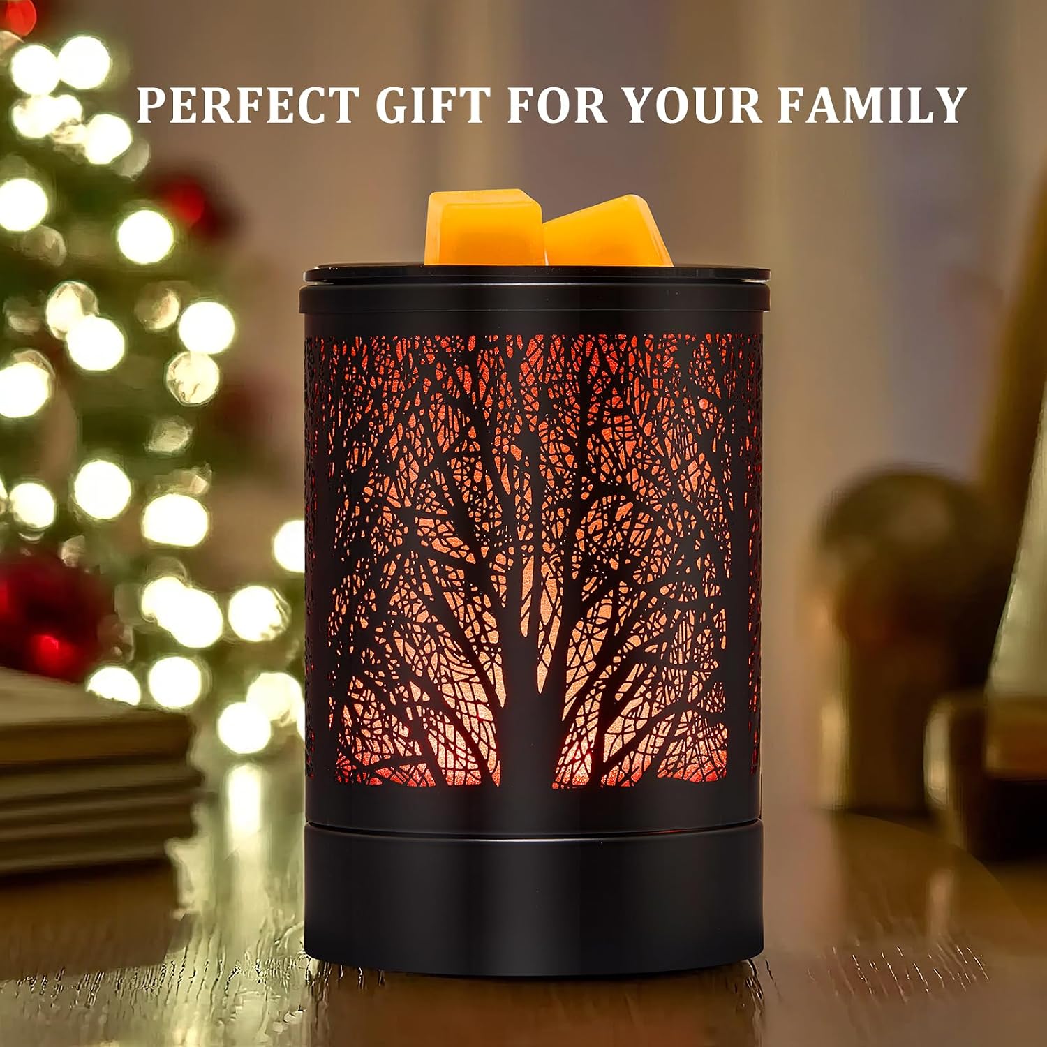 Enaroma Fragrance Wax Melts Warmer with 7 Colors LED Changing Light Classic Black Forest Design Scent Oil Candle Warmer for Home Black Forest - Image 7