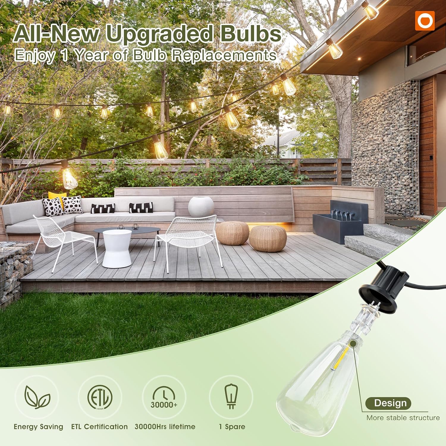 addlon 52(48+4) FT Solar String Lights Waterproof, Remote Dimmable 16+1 LED | Patio Lights Solar Powered with USB Port, Shatterproof Bulbs, 3 Light Modes, Timable Solar Light for Camping Backyard Garden - Image 7