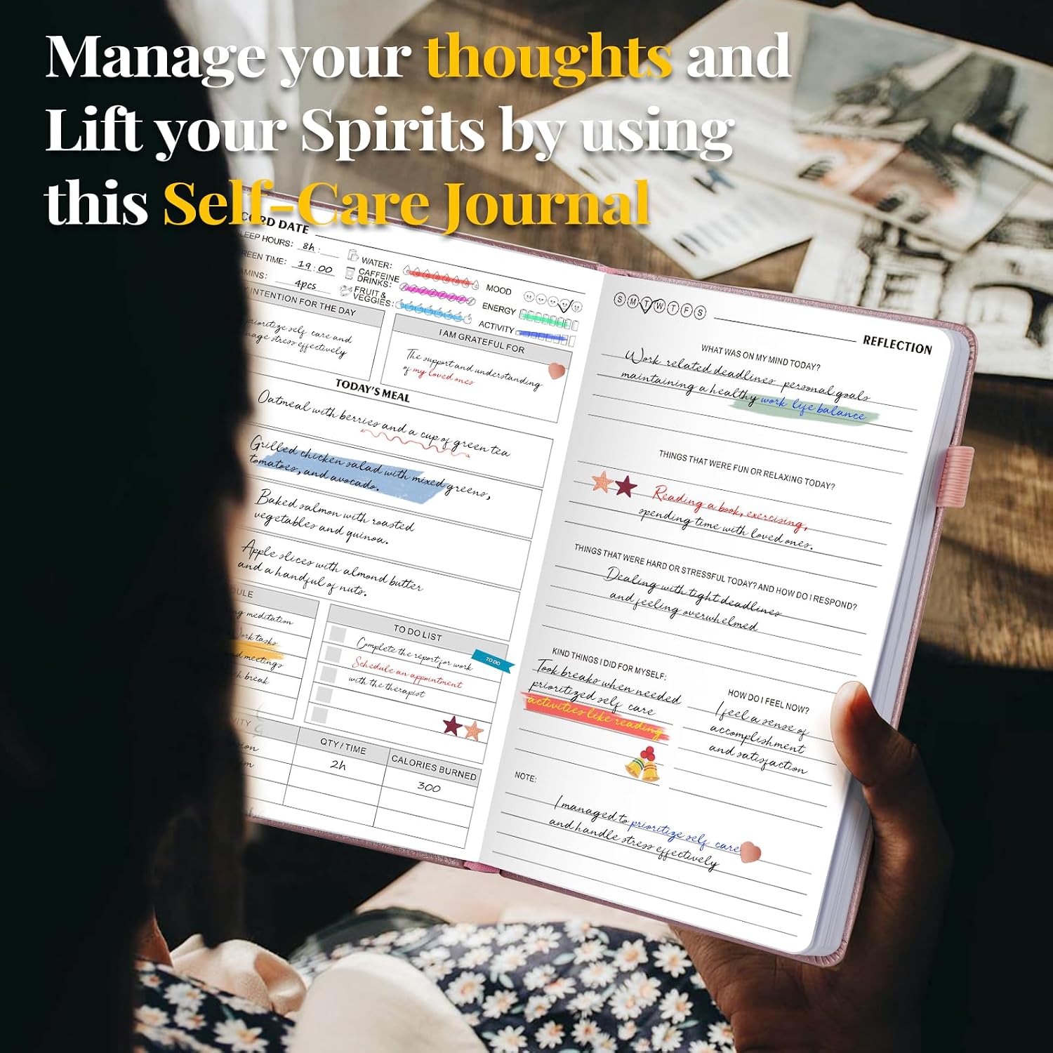 5 MINUTES A DAY Mental Health Journal, 90-Day Guided Journal | Self-Care Planner, Anxiety Relief Journal, Mood Tracker, Mindfulness Practice, Habit Building, Monthly Summary - Image 2