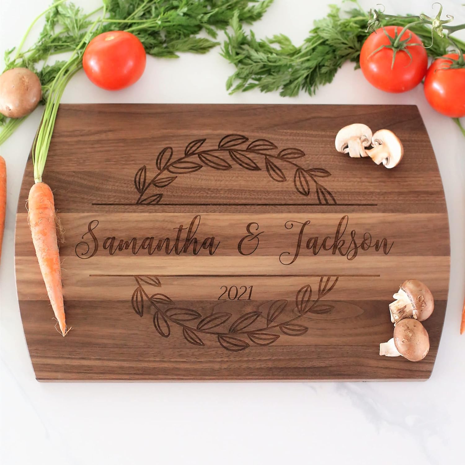 Personalized Laser Engraved Wooden Cutting Board New Home Essentials - Customized Chopping Board for Weddings, Anniversaries, Birthdays or Mother's Day