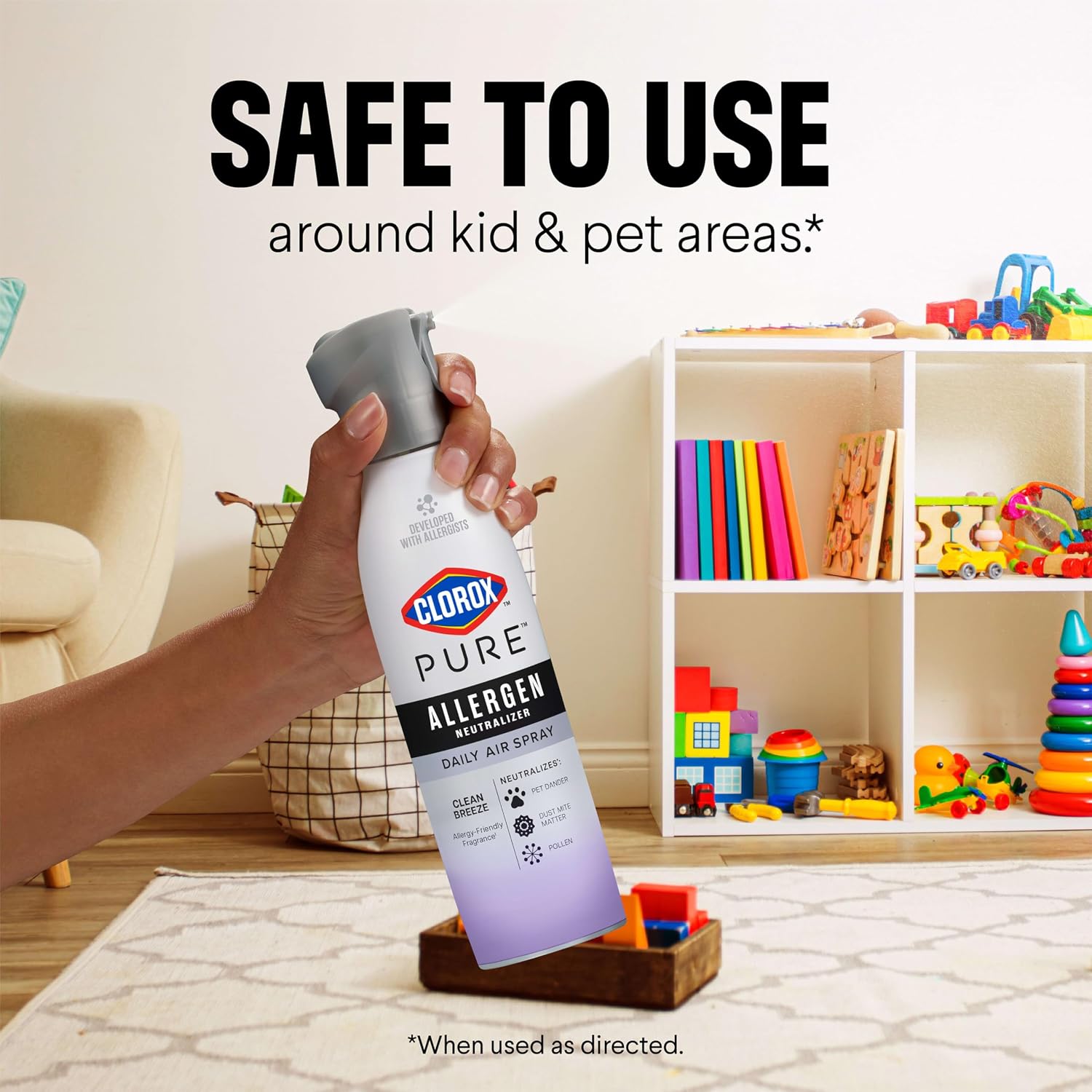 Clorox PURE Allergen Neutralizer Daily Air Spray, Nighttime Calm, 8 oz. | Air Spray for Home, Neutralizes Pet Dander, Dust Mite Matter & Pollen, Developed with Allergists, Allergen-Friendly Fragrance - Image 8