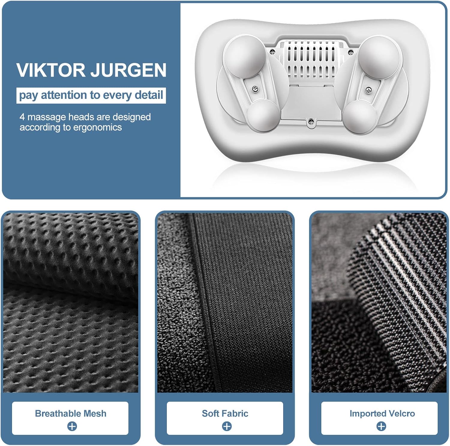 VIKTOR JURGEN Back Massager, Neck Massager with Heat, Massage Pillow Gifts for Men & Women, Electric Shiatsu Back Massager, Deep Kneading Shoulder Massager for Full Body Muscle,Massage at Home, Car | Electric 3D Kneading Massage Pillow for Neck, Shoulder, Back, Christmas for Men Women Dad Wife Mom Gifts (NOT Cordless) - Image 9