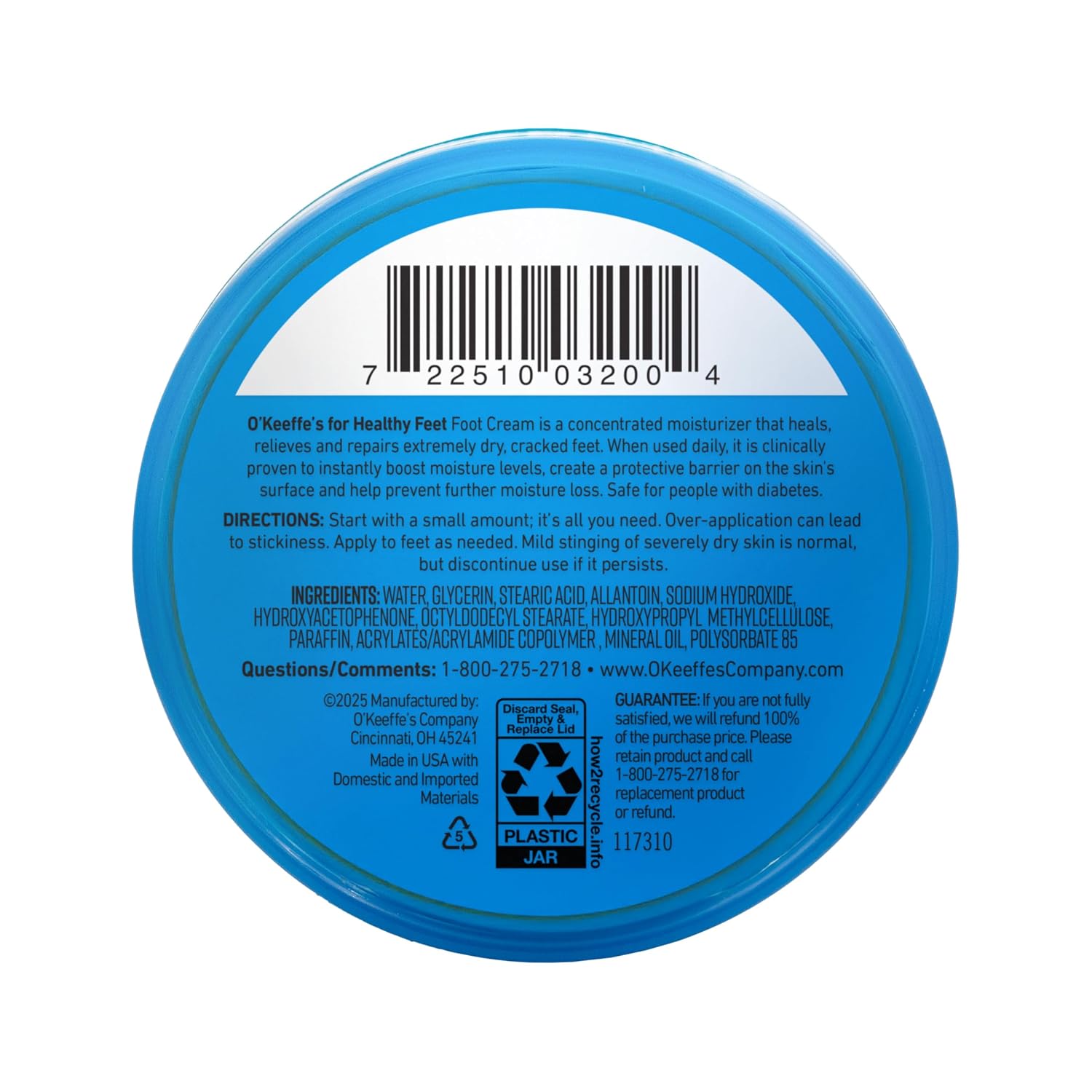 O'Keeffe's Healthy Feet Foot Cream, 3.2 oz Jar, 1-Pack For Extreme Dryness | Repairs Extremely Cracked, Dry Feet, Retains Moisture Levels, Hypoallergenic, Non-Greasy, Instantly Boosts Moisture - Image 9