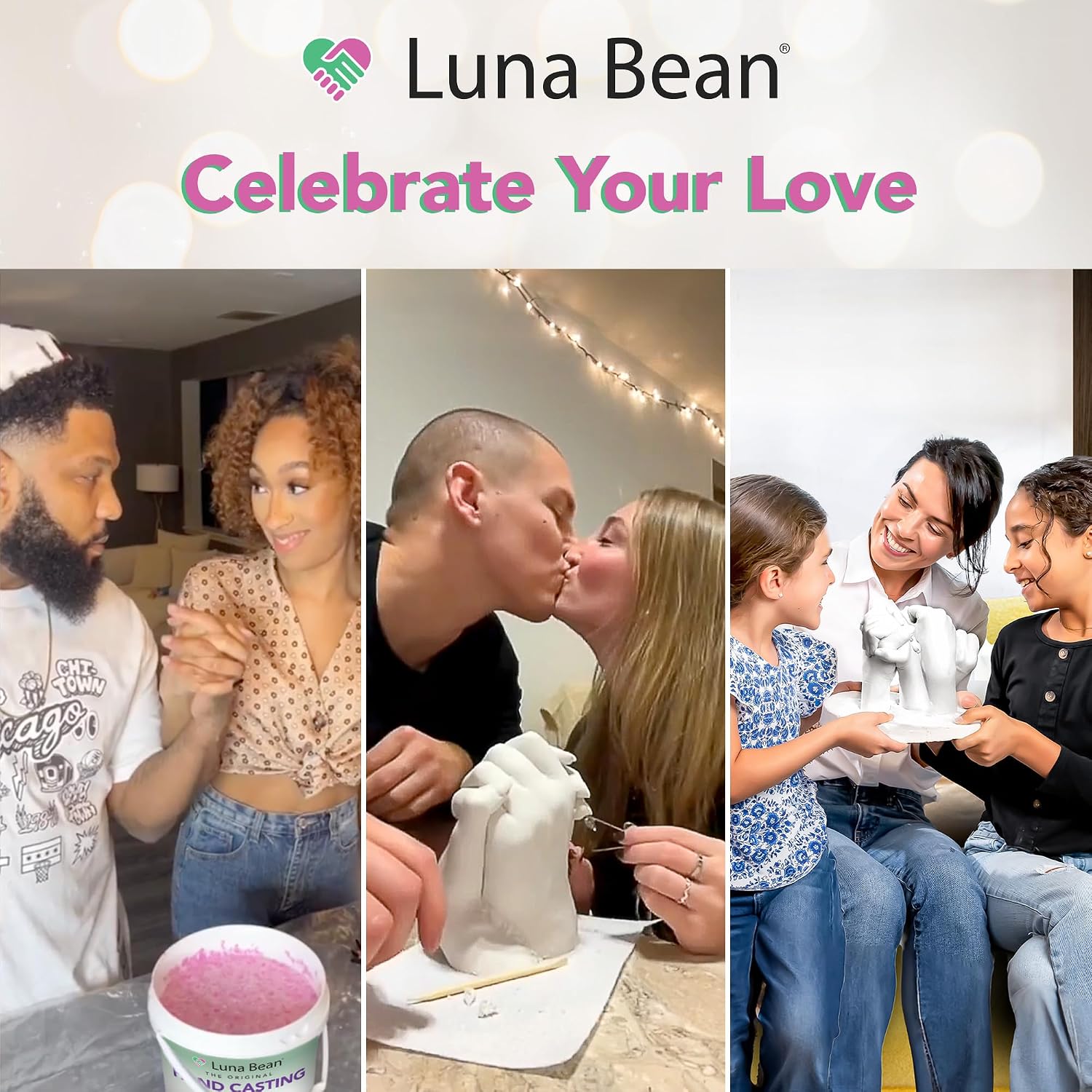 Luna Bean Hand Casting Kit - Couples, Wedding, Hand Mold | Highly detailed, easy to use, fun activity for making memories; gifts for women, special occasions, milestones, and family - Image 3