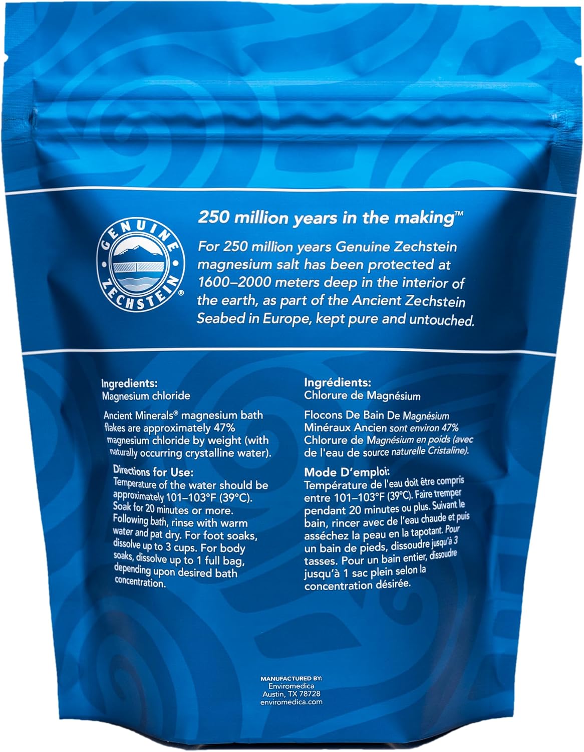 Ancient Minerals Magnesium Bath Flakes, Epsom Salt Alternative, 1.65lb | Pure Zechstein magnesium chloride flakes for soaking & whole-body replenishment. 1.65 lb resealable bag. - Image 7