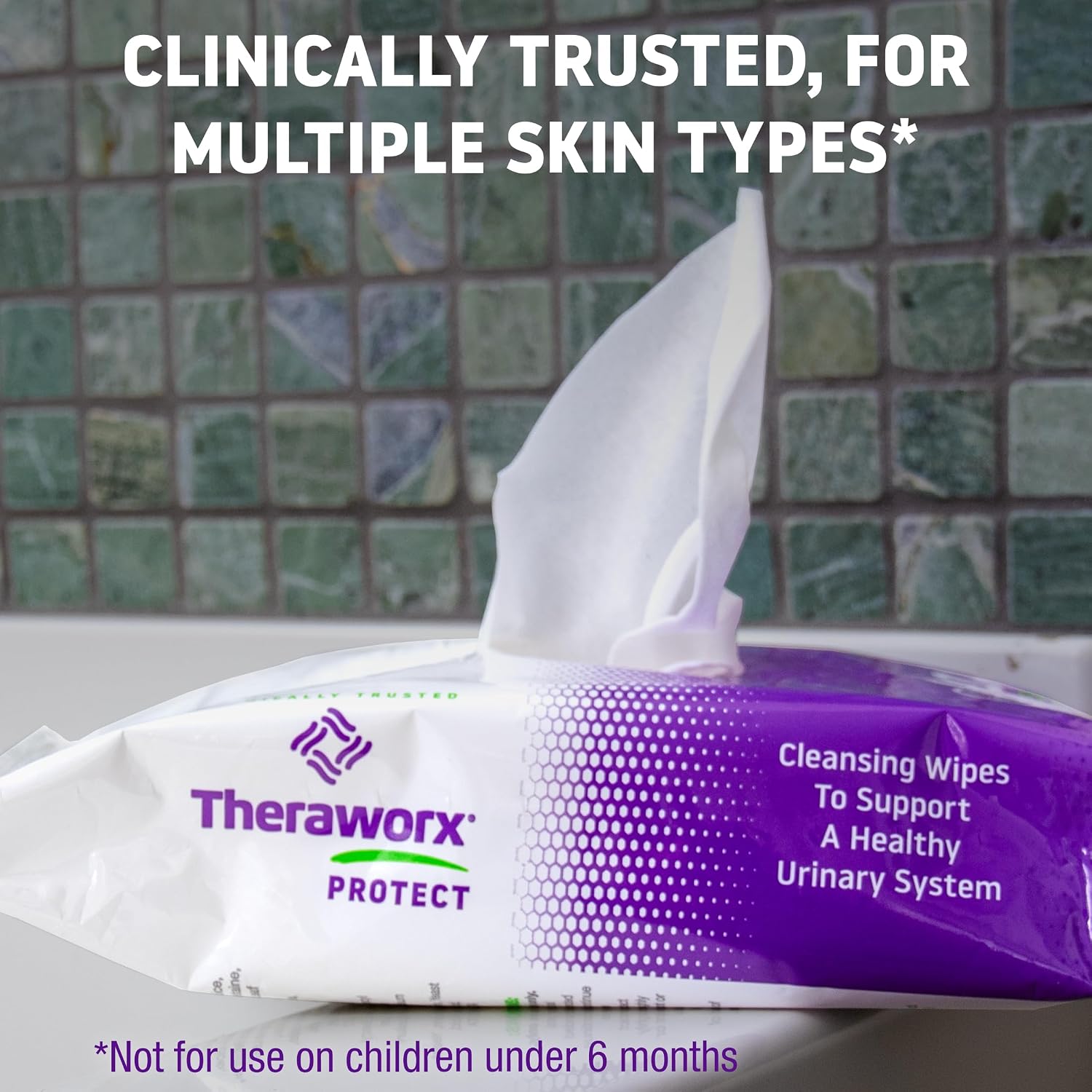 Theraworx Protect Cleansing Wipes - 60 Count (1 pack) | Clinically Trusted, daily cleansing to support a healthy urinary system. Soothes, cleans, and moisturizes sensitive areas. - Image 5