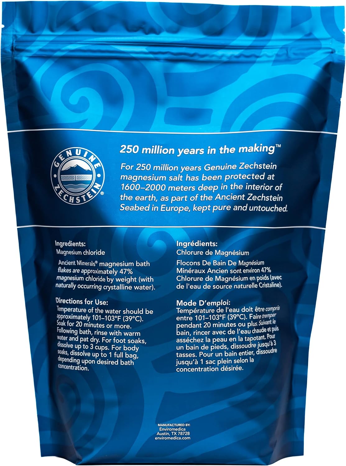 Ancient Minerals Magnesium Bath Flakes, Epsom Salt Alternative, 8lb | Pure Zechstein magnesium chloride flakes for soaking & whole-body replenishment. 8 lb resealable bag. - Image 6