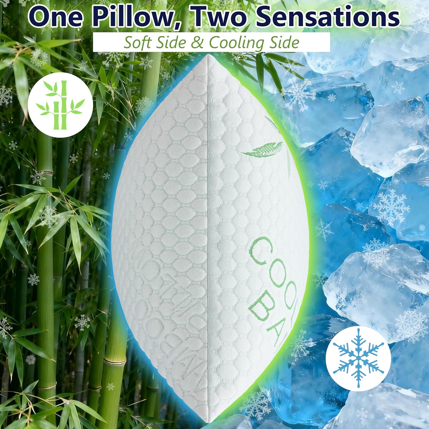 Memory Foam Pillows, Cooling Pillows Queen Size Set of 2 Adjustable Firm Bamboo Bed Pillows for Hot, Side, Back and Stomach Sleepers - Image 5